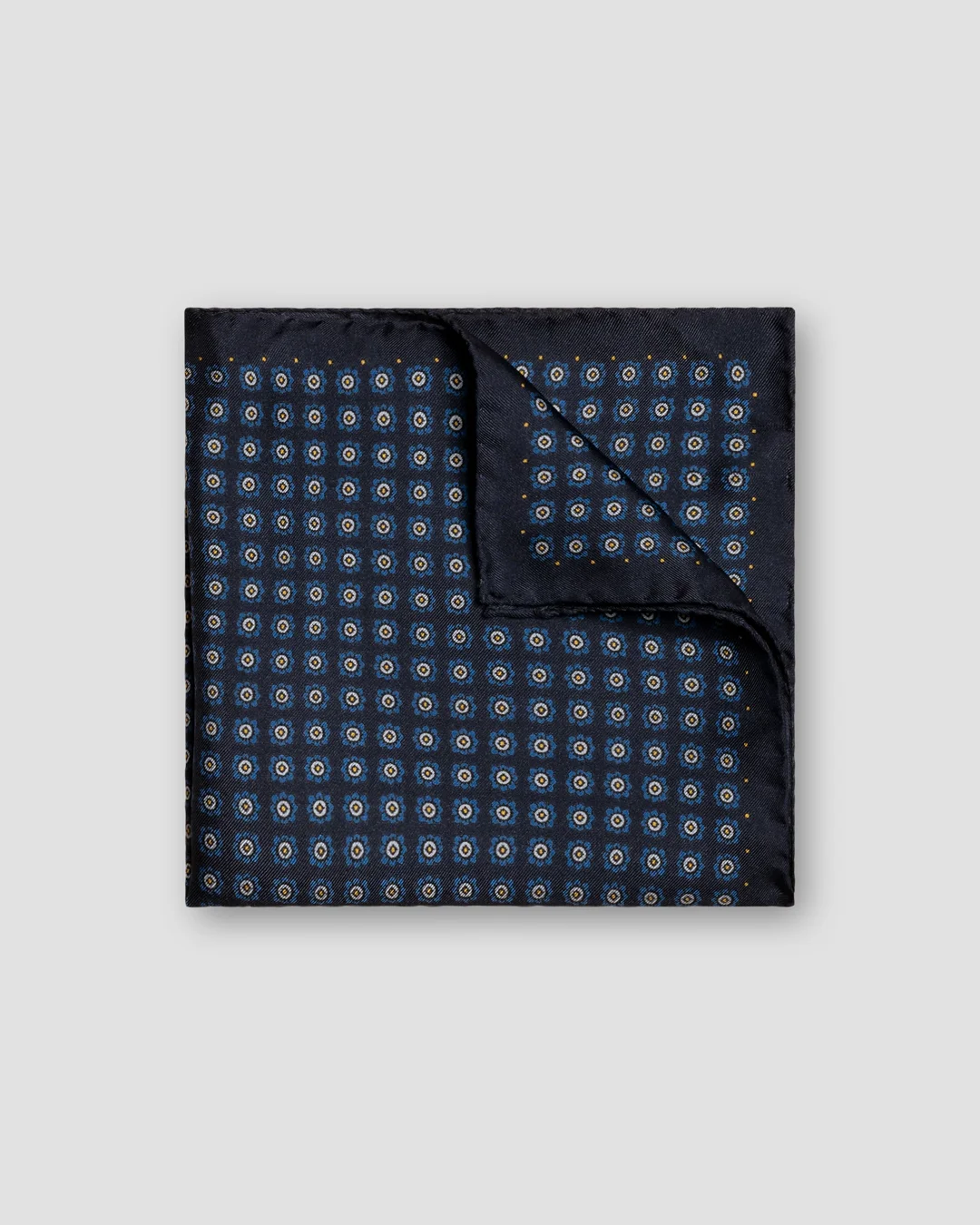 Sky and Navy Herringbone Silk Pocket Square main image 1