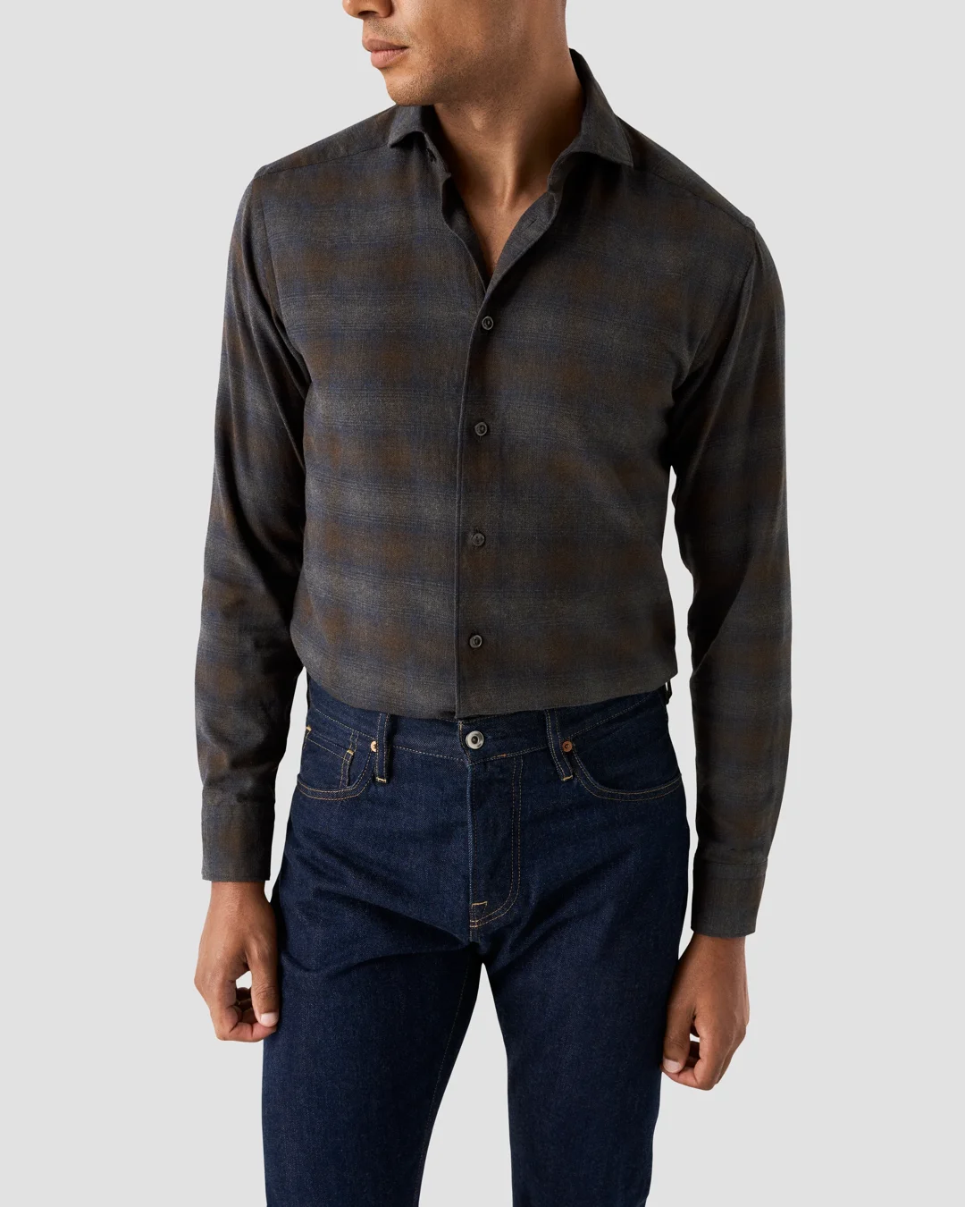 Men's Green Check Shirt with Embellishments - Ernst Licht