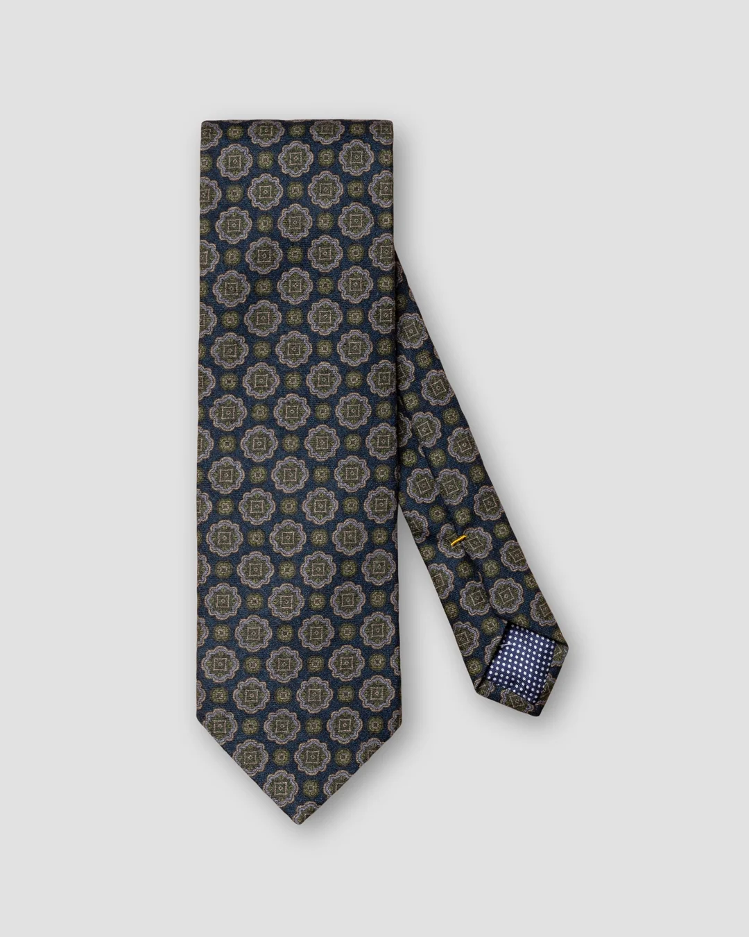 Navy Blue Geometric Wool Tie - Eton