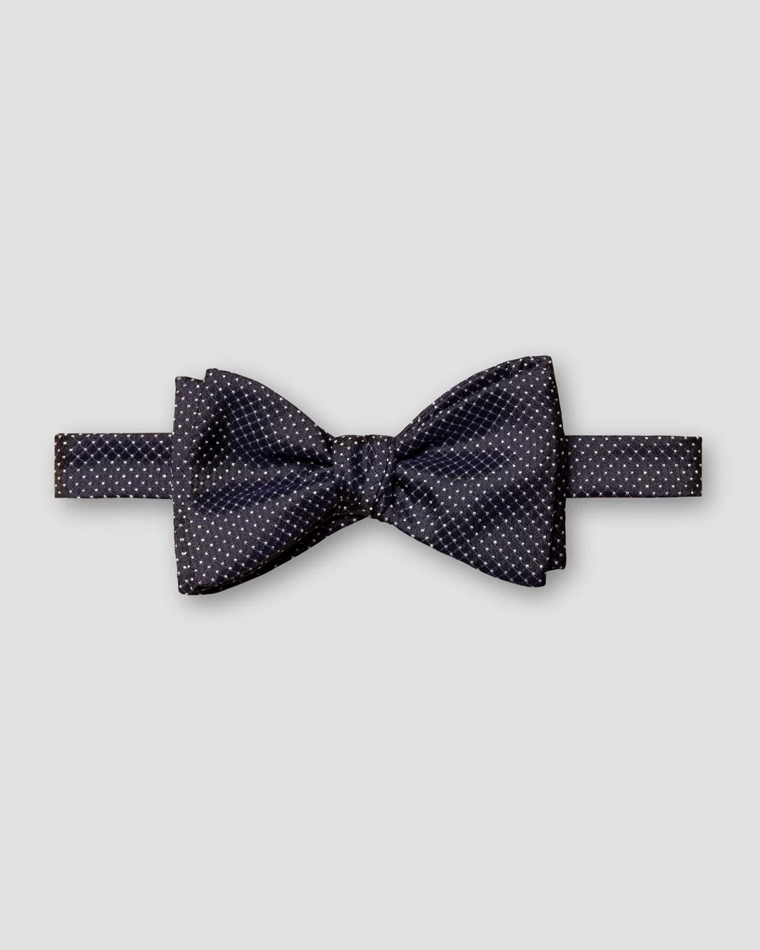 Navy Pin Dot Silk Evening Bow Tie — Self Tied - Eton