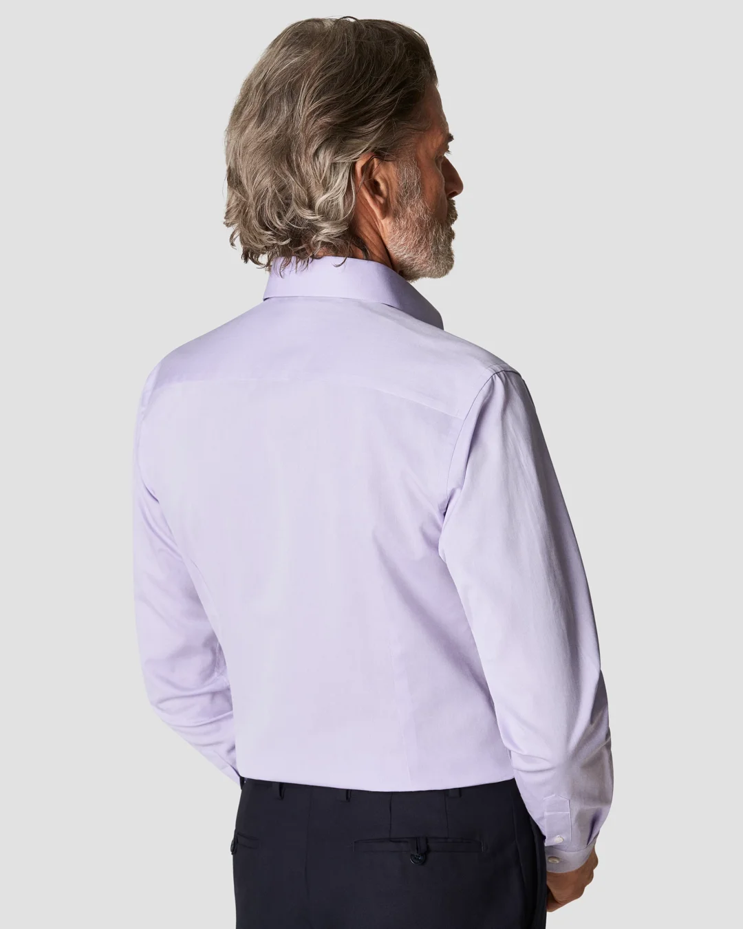 purple dress shirt Comfort Stretch Non-Iron Check - business attire Men's Purple & White Performance