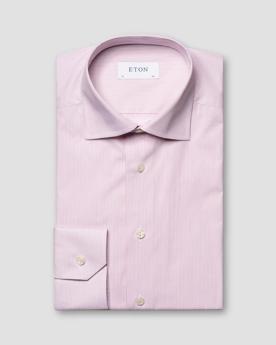 Pink Fine Striped Signature Poplin Shirt - Eton Pink Fine Striped Signature Poplin Shirt - Eton