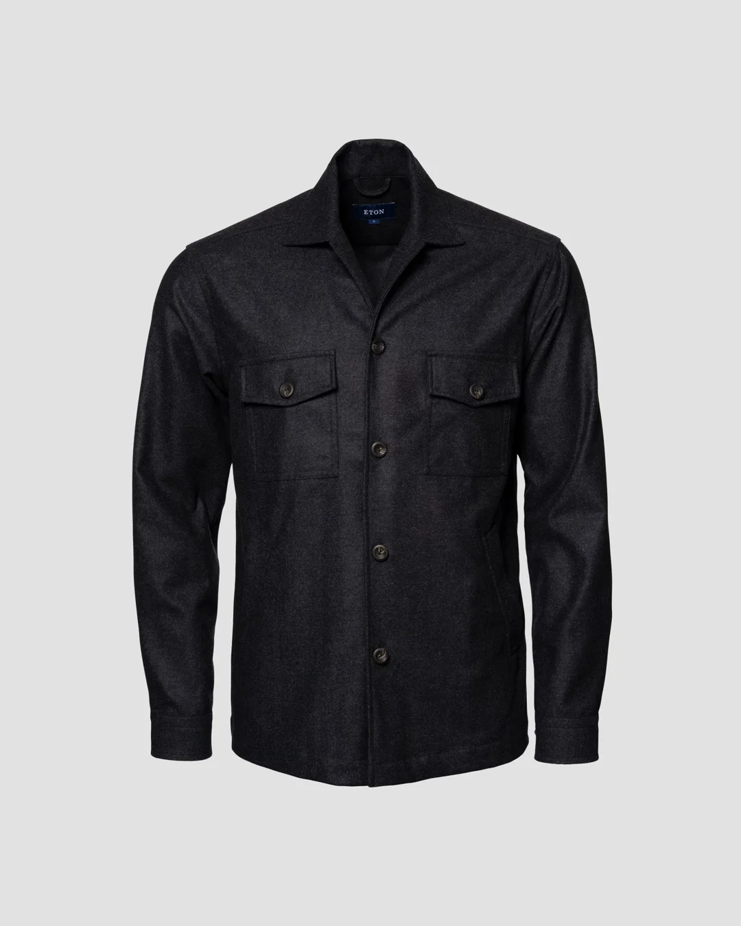 【ULTERIOR】COTTON CASHMERE FLANNEL SHIRT dark-green-checked-wool-