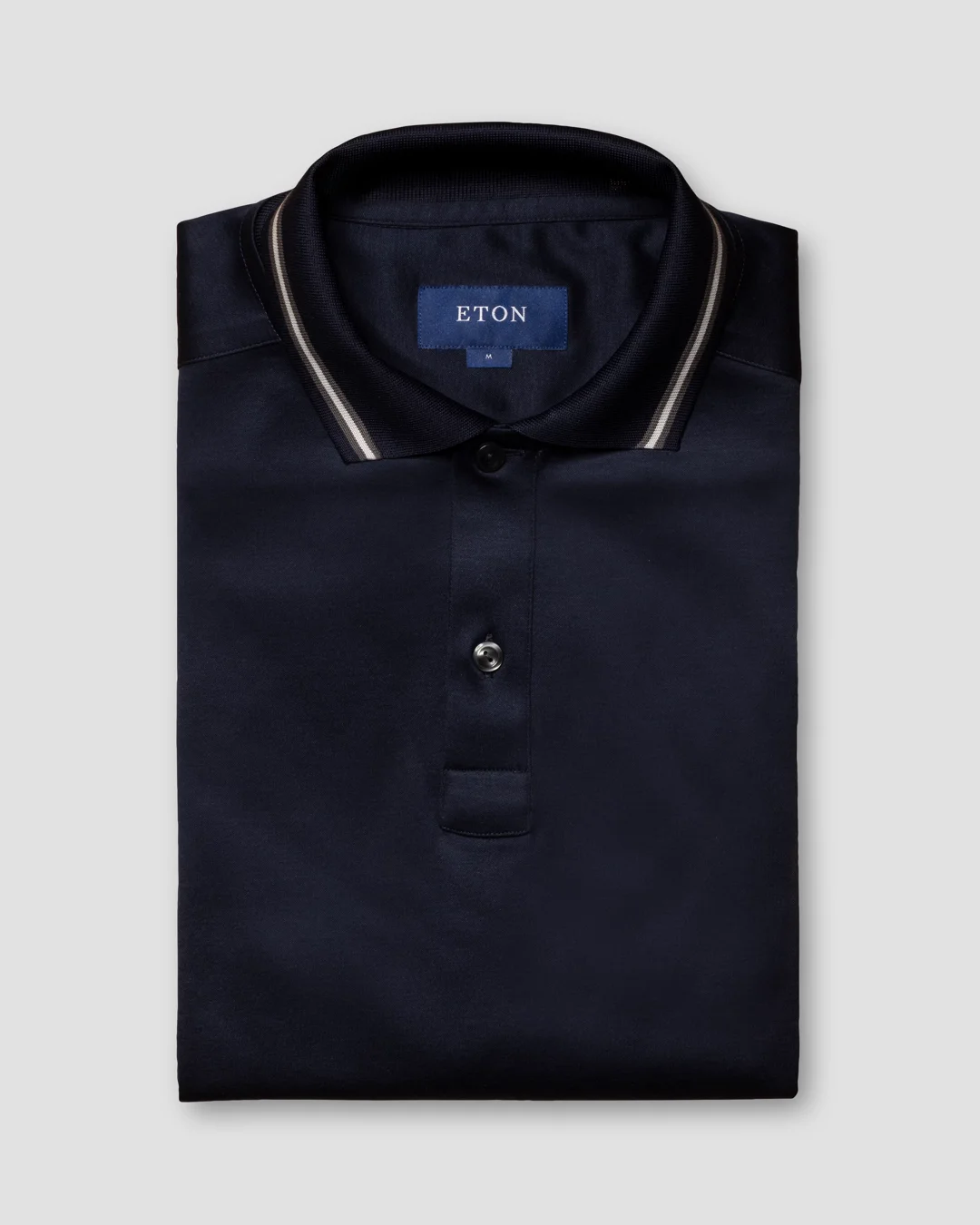 Navy Filo di Scozia Polo Shirt — Long Sleeve - Eton