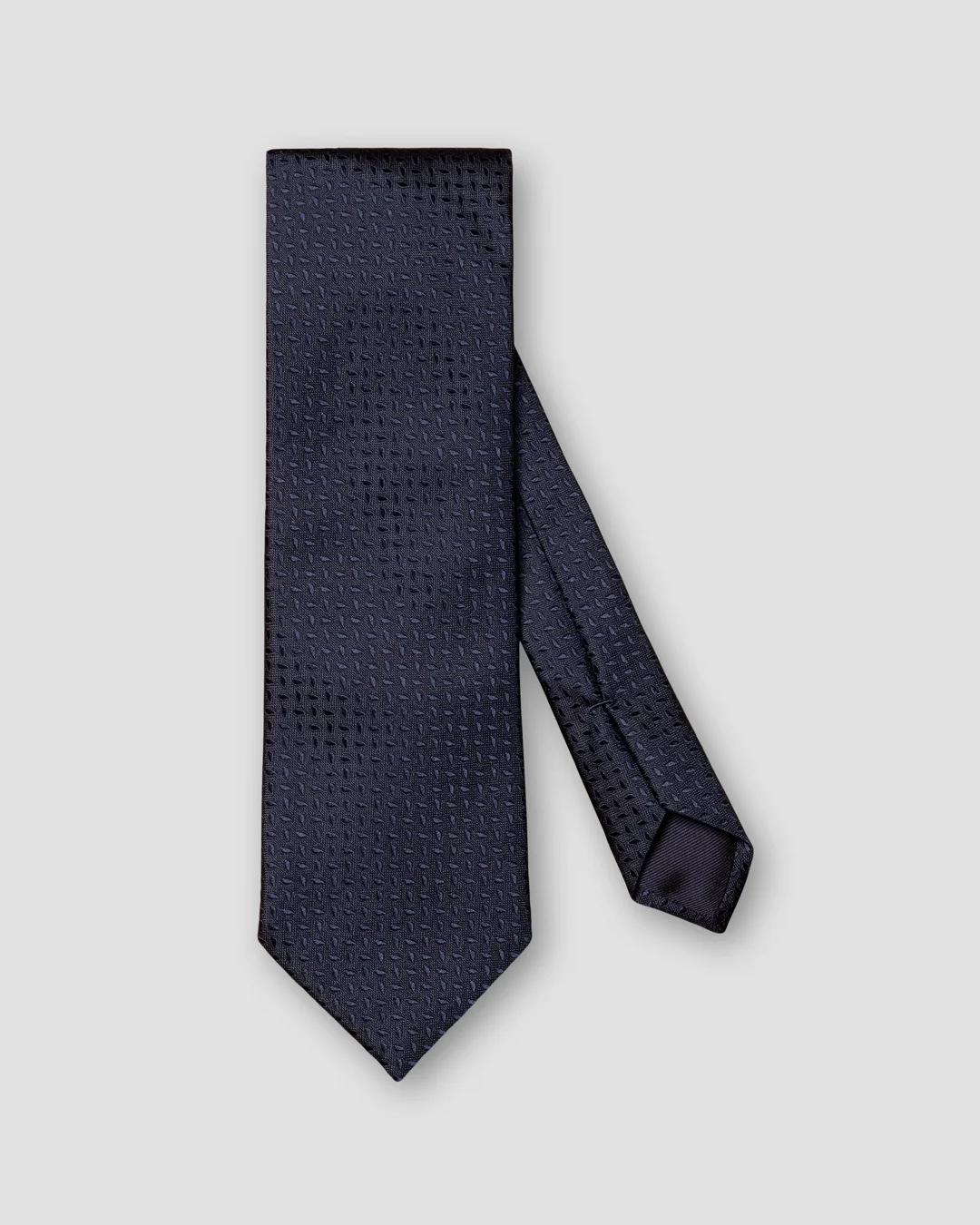 Navy Medallion Silk Tie - Eton