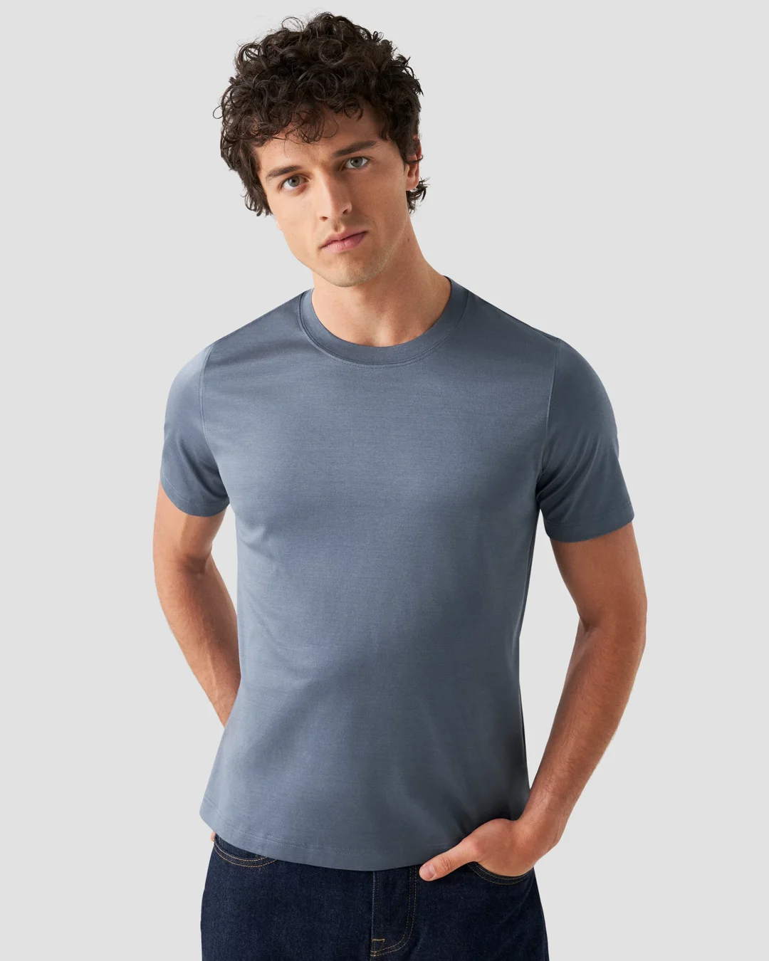 Blue Filo di Scozia T-Shirt - Eton