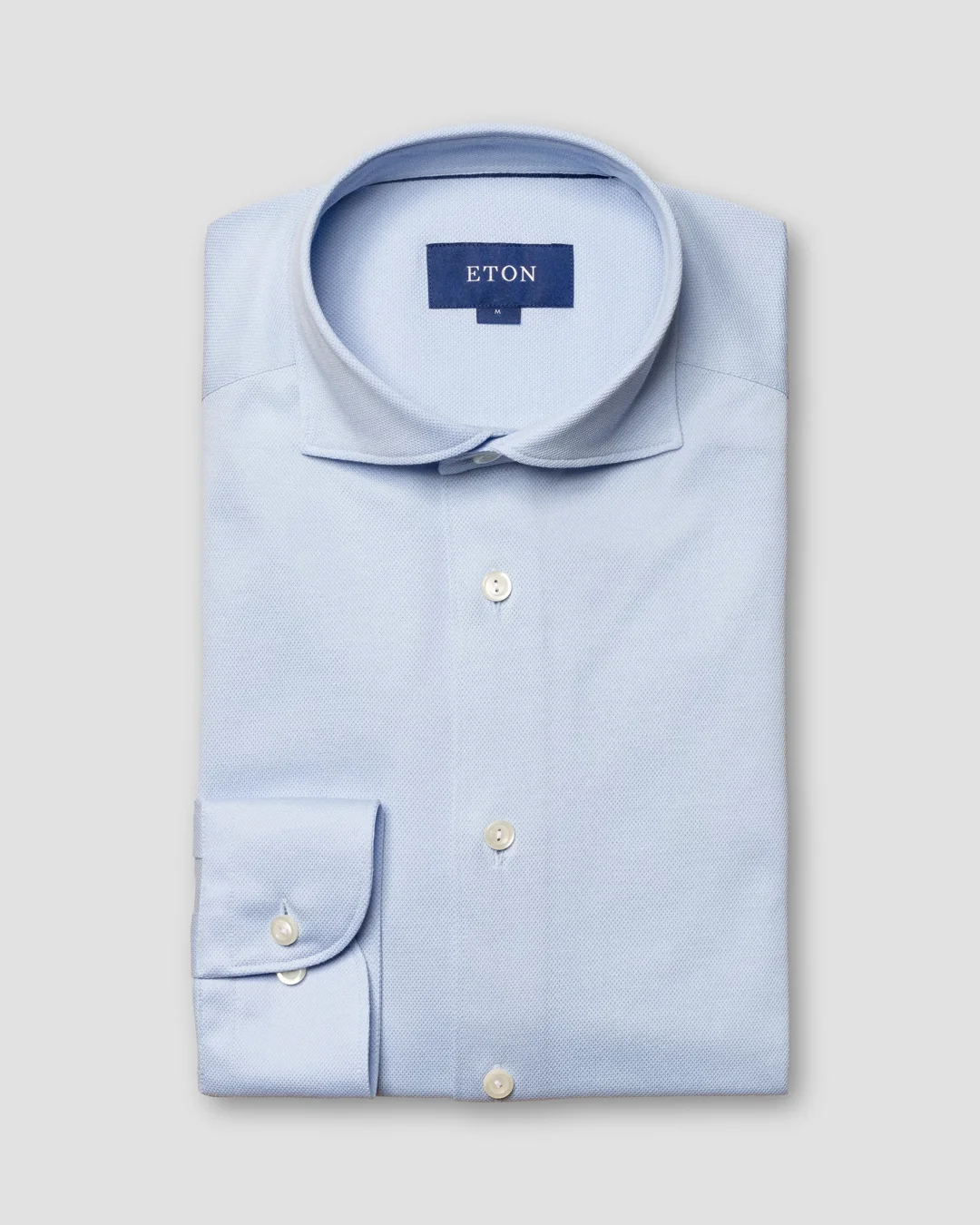 Light Blue Piqué Shirt - Eton