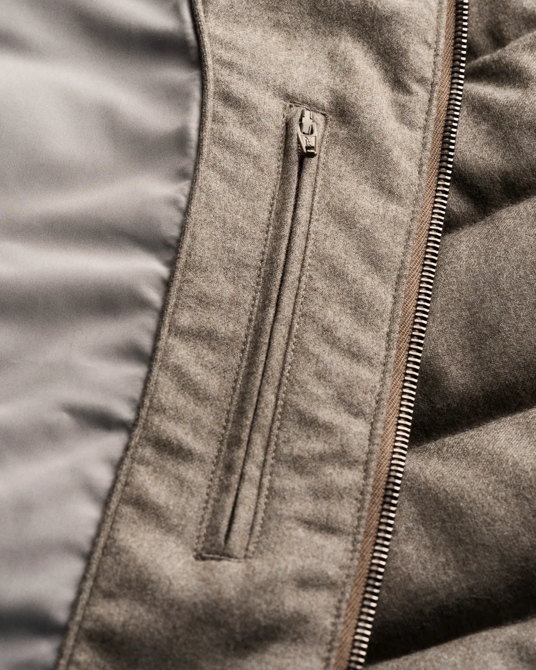 Wool Flannel Zip Vest - Eton