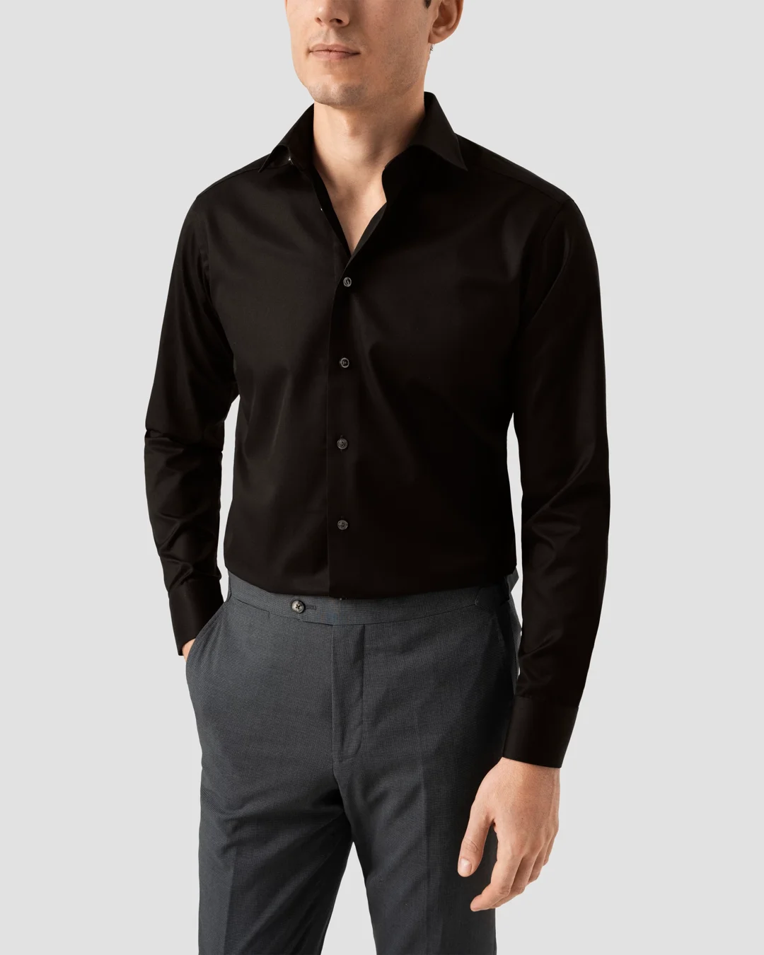 Black Signature Twill Shirt - Eton