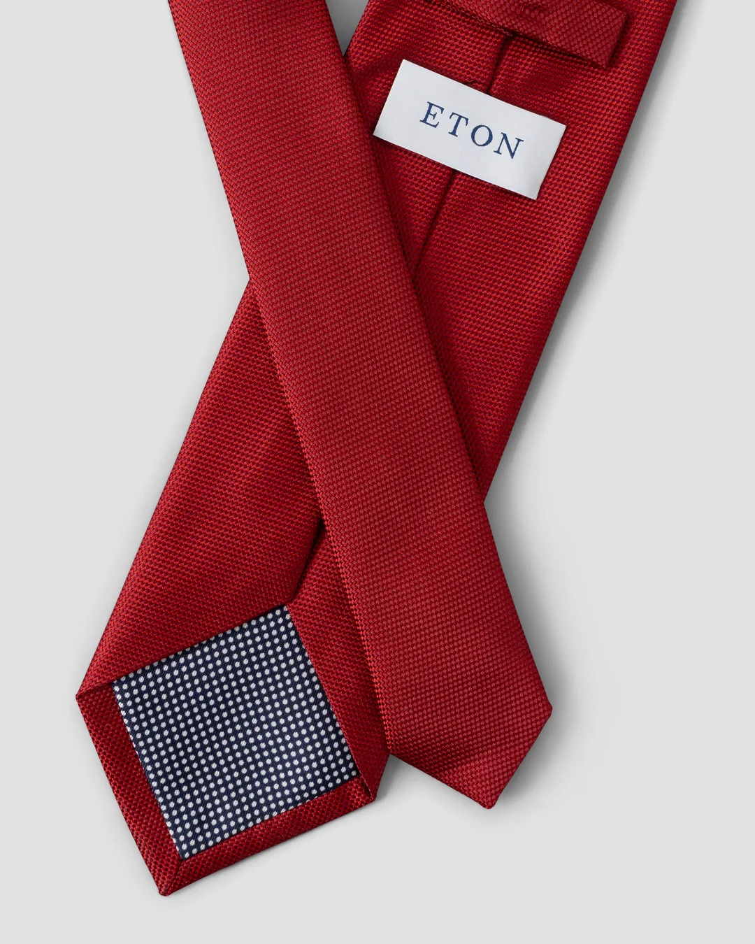 レッド バスケット織り ネクタイ - Eton