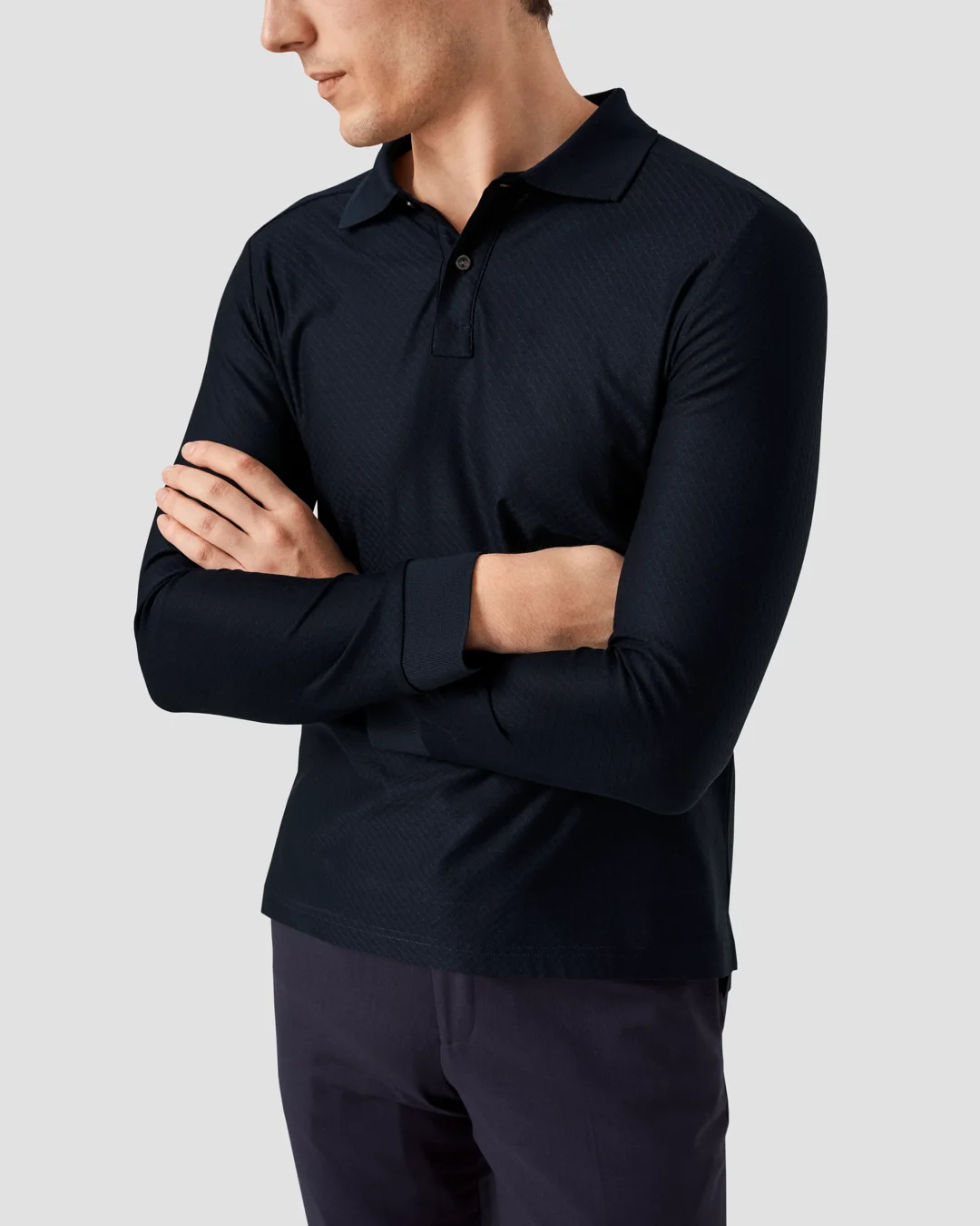 Diamond Print Filo di Scozia Jacquard Polo Shirt