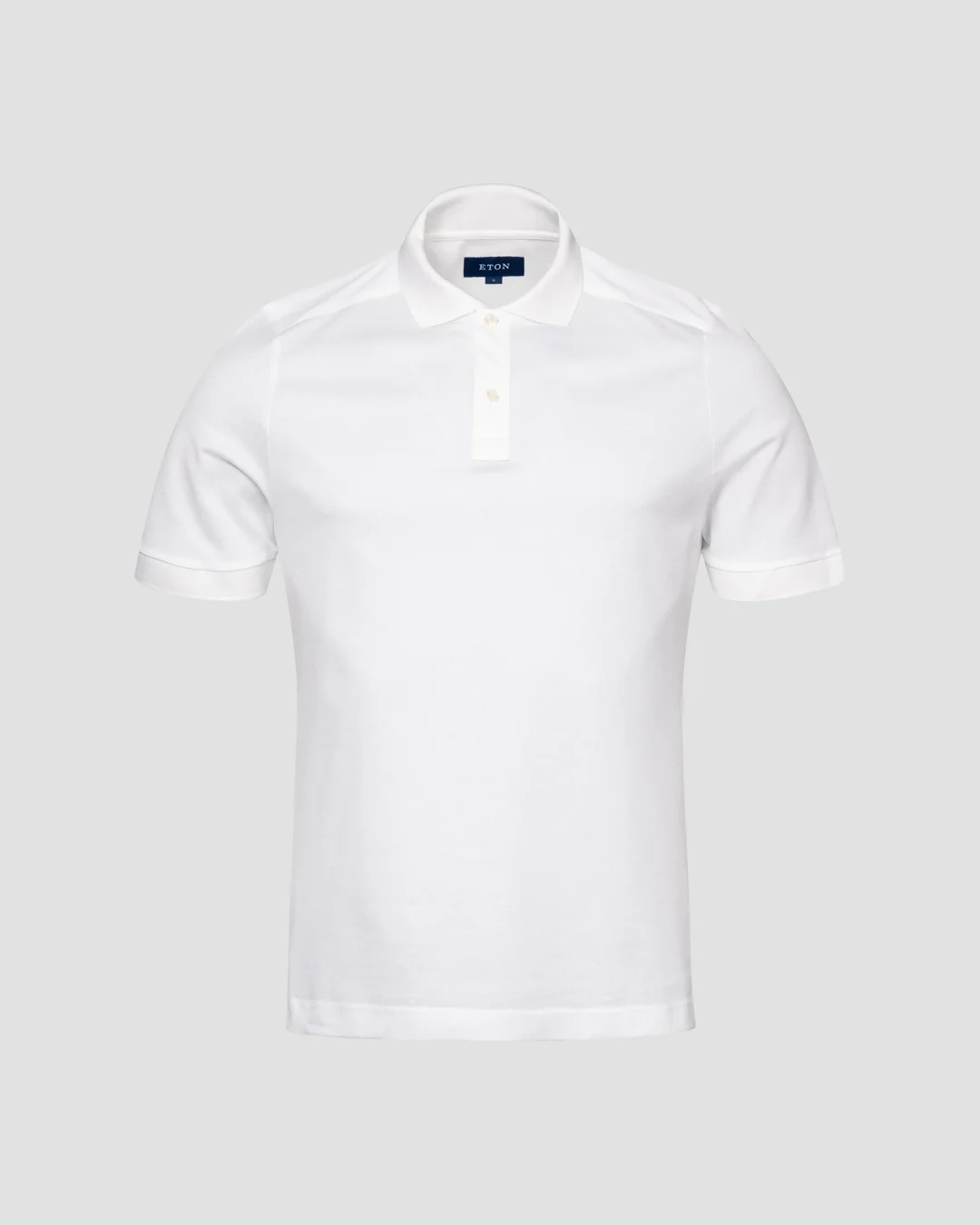 White Filo di Scozia Piqué Polo Shirt - Short Sleeve - Eton