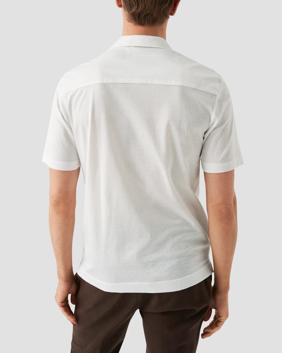 White Jaquard Knitted Resort Shirt - Eton White Jaquard Knitted Resort Shirt - Eton