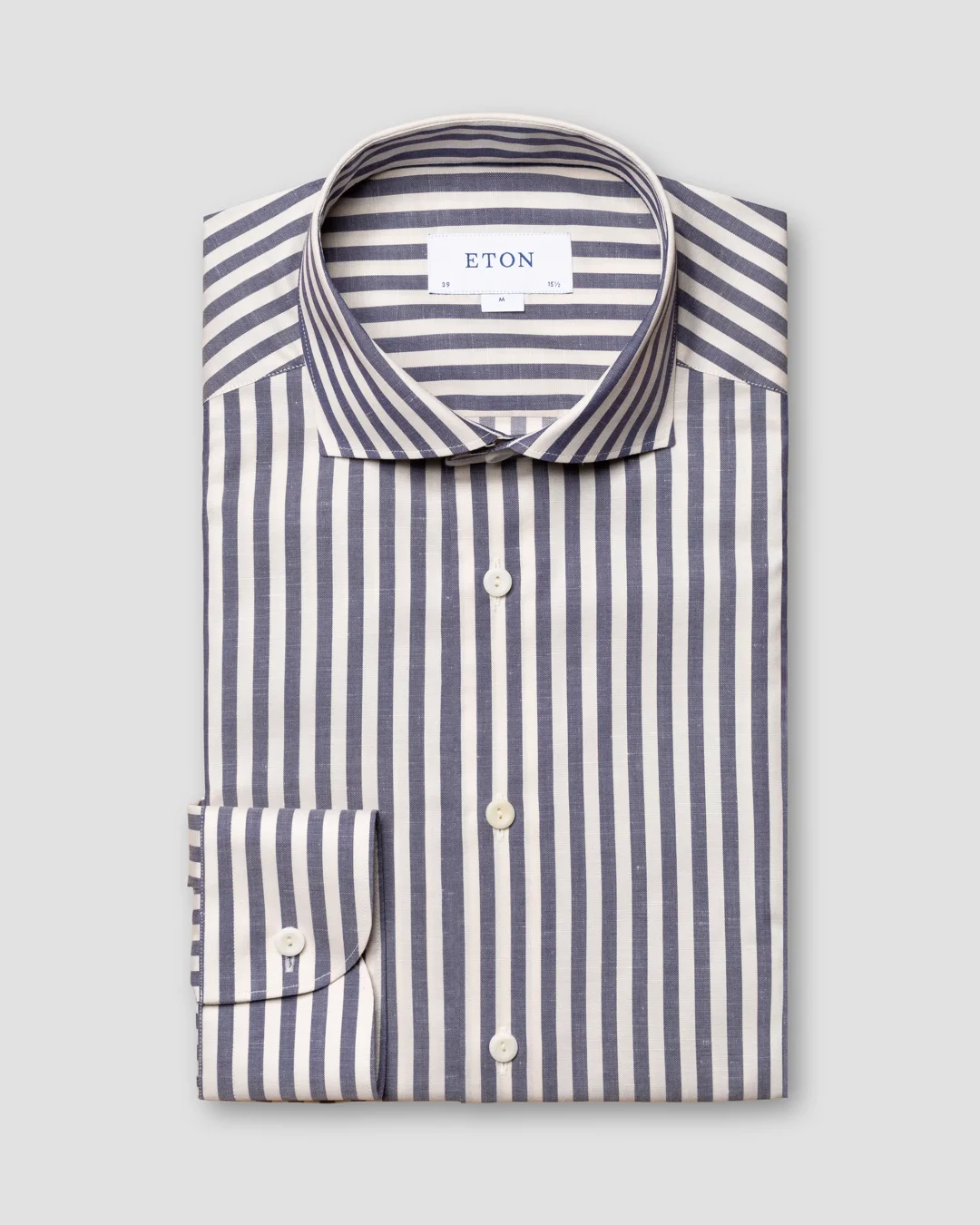 Navy Striped Wrinklefree Shirt Eton