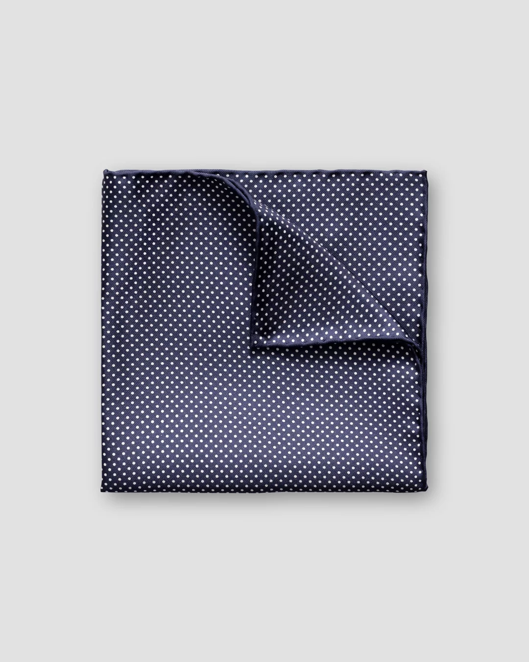 Dark Blue Polka Dots Silk Pocket Square - Eton