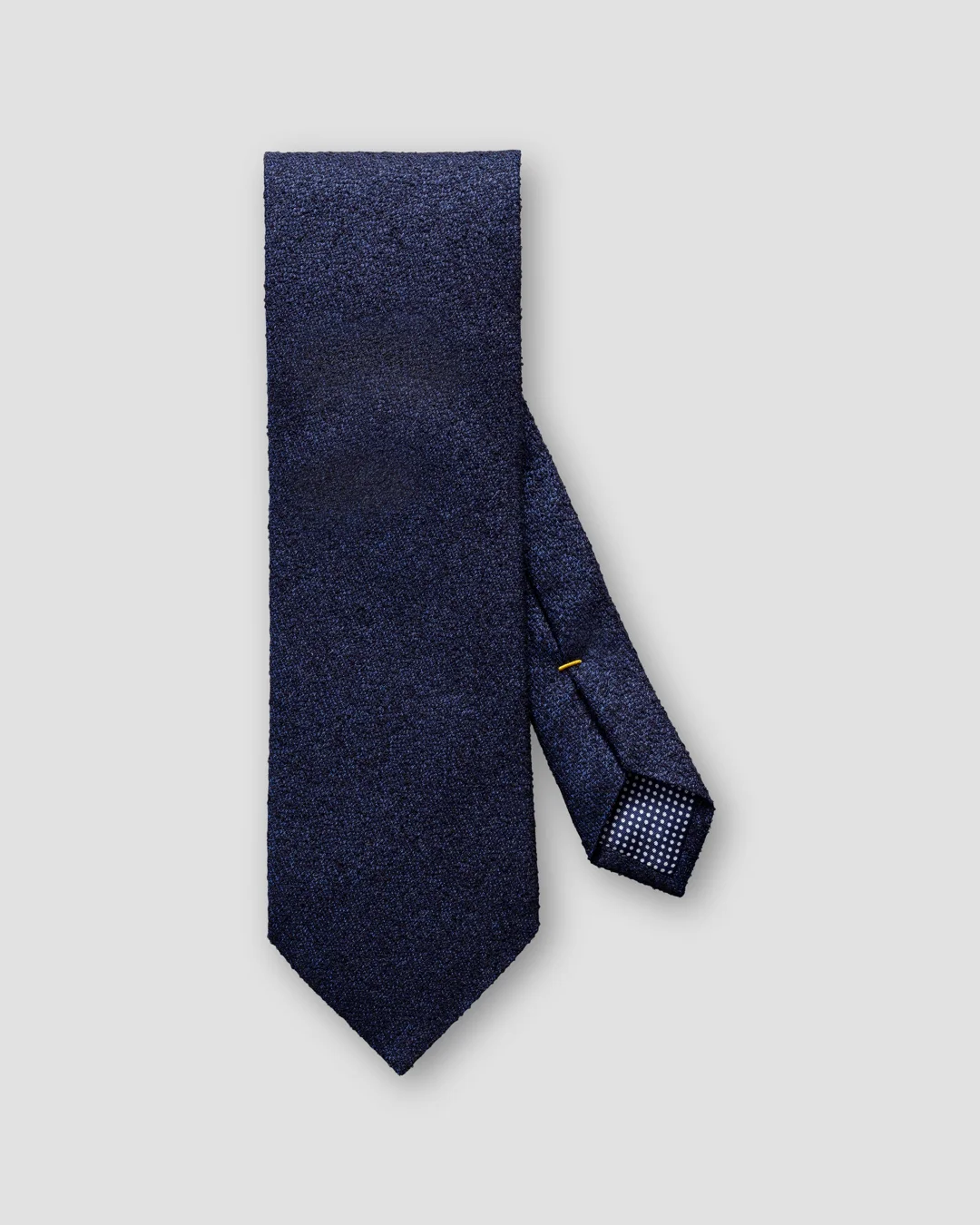 Dark Blue Structured Cotton Blend Tie - Eton