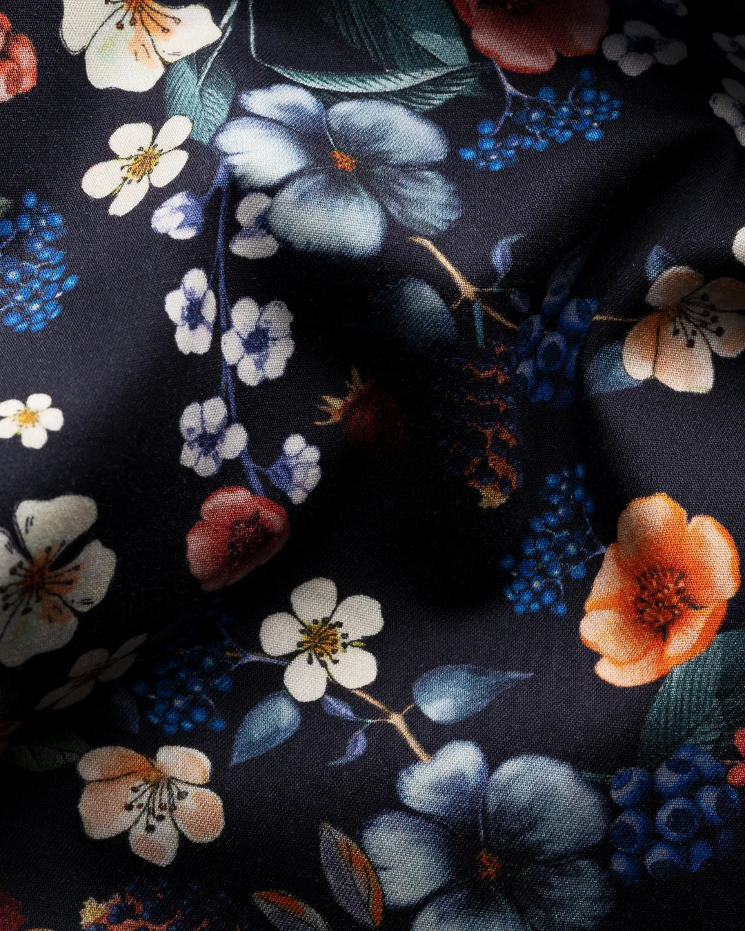 Navy Floral Print Signature Twill Shirt