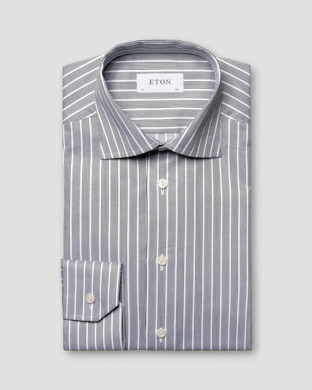 Black Bold Striped Cotton TENCEL™ Lyocell Shirt - Eton