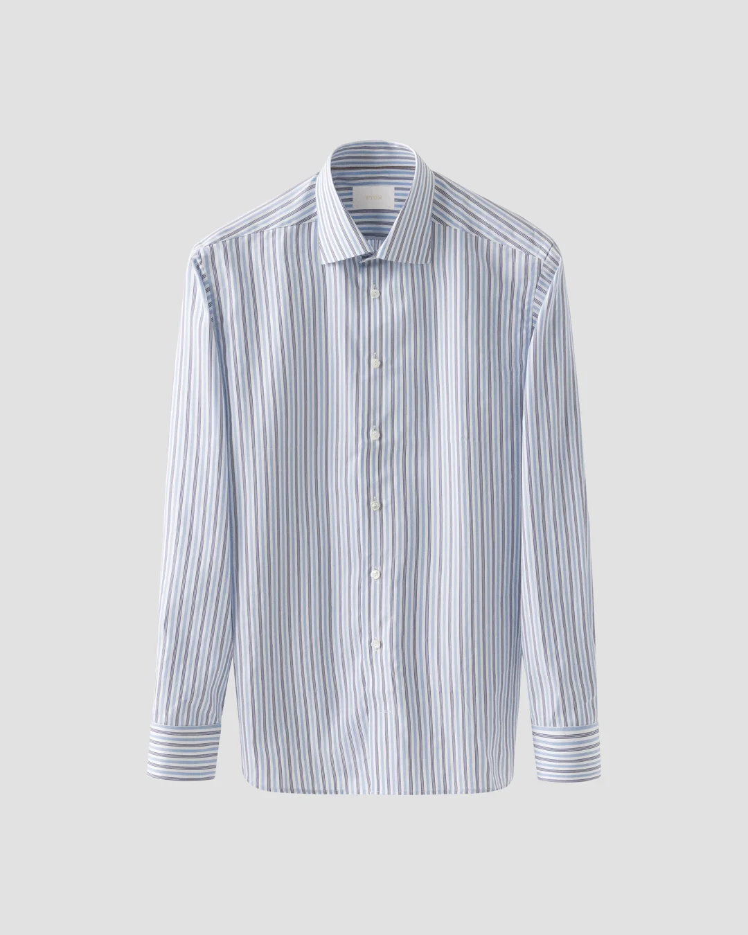 【BLUE】Supima cotton stripe shirt Stripe Supima 120 Shirt - Eton