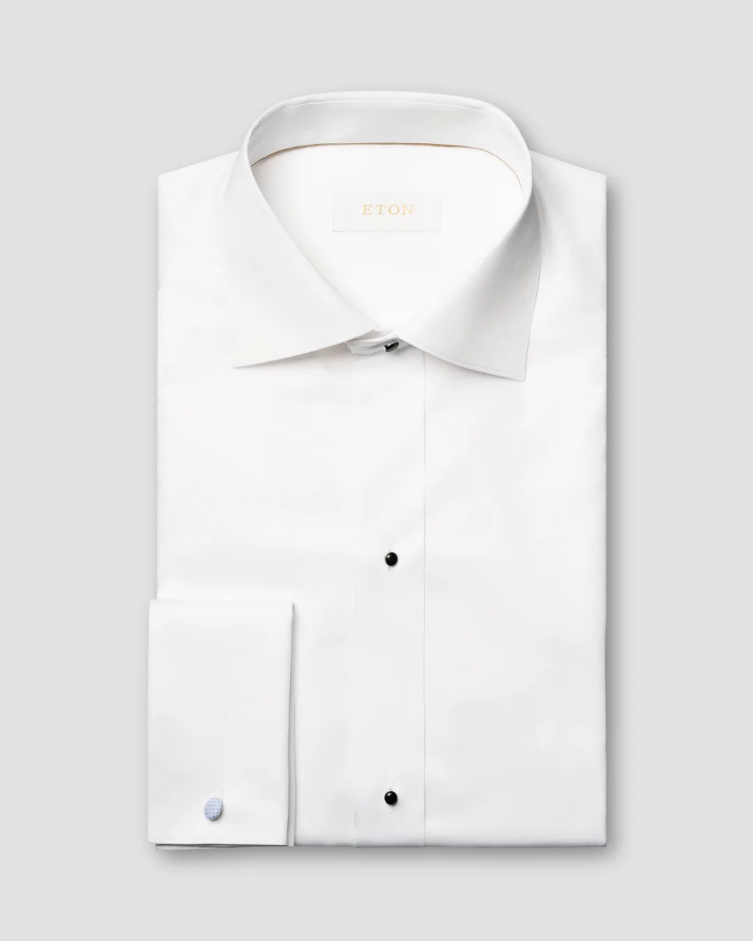 slim fit dress slacks Men's White French Cuff Dress Shirt Stretch Cotton – Ike Behar main image 0