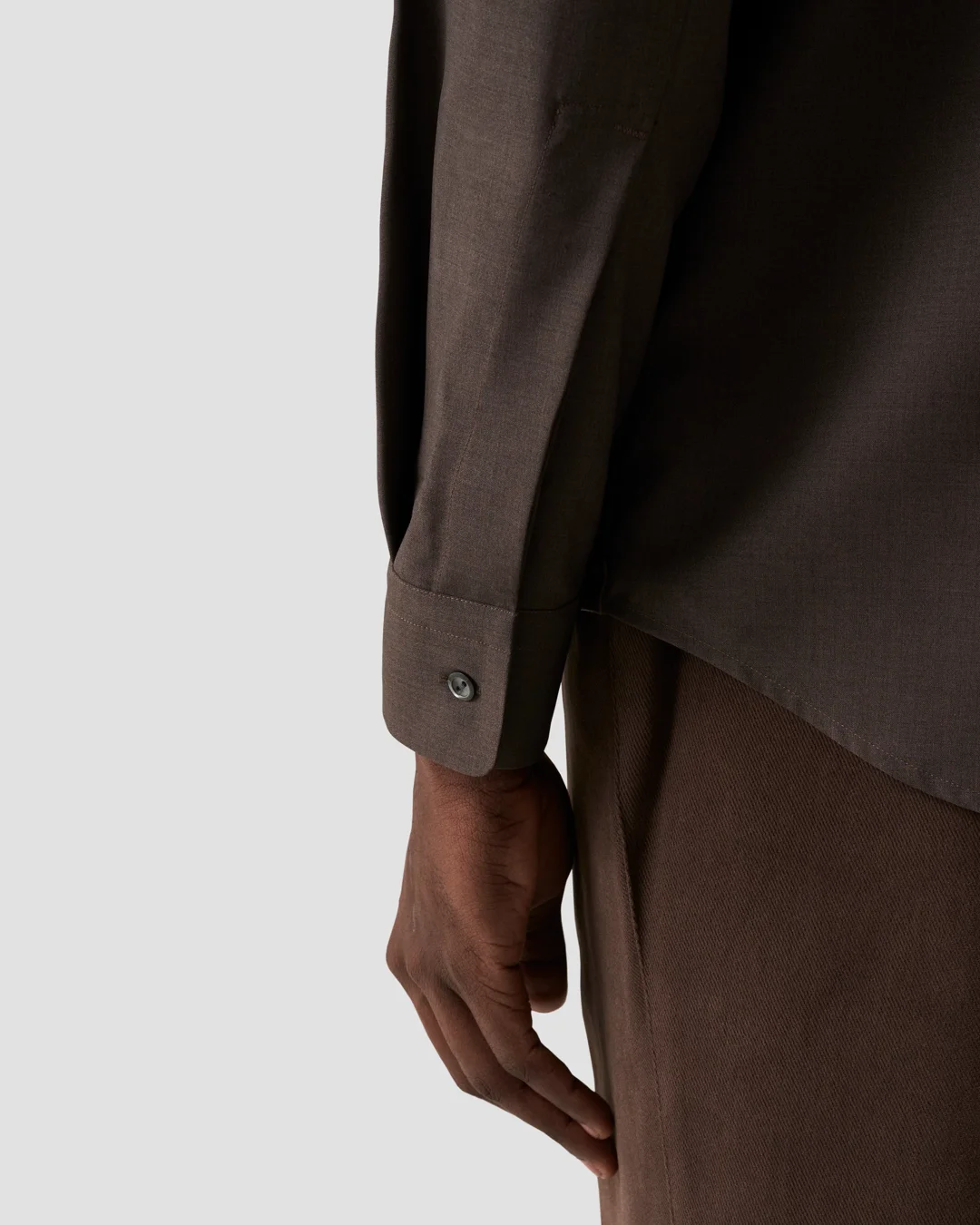 Dunkelbraune Hemdjacke aus Merinowolle - Eton