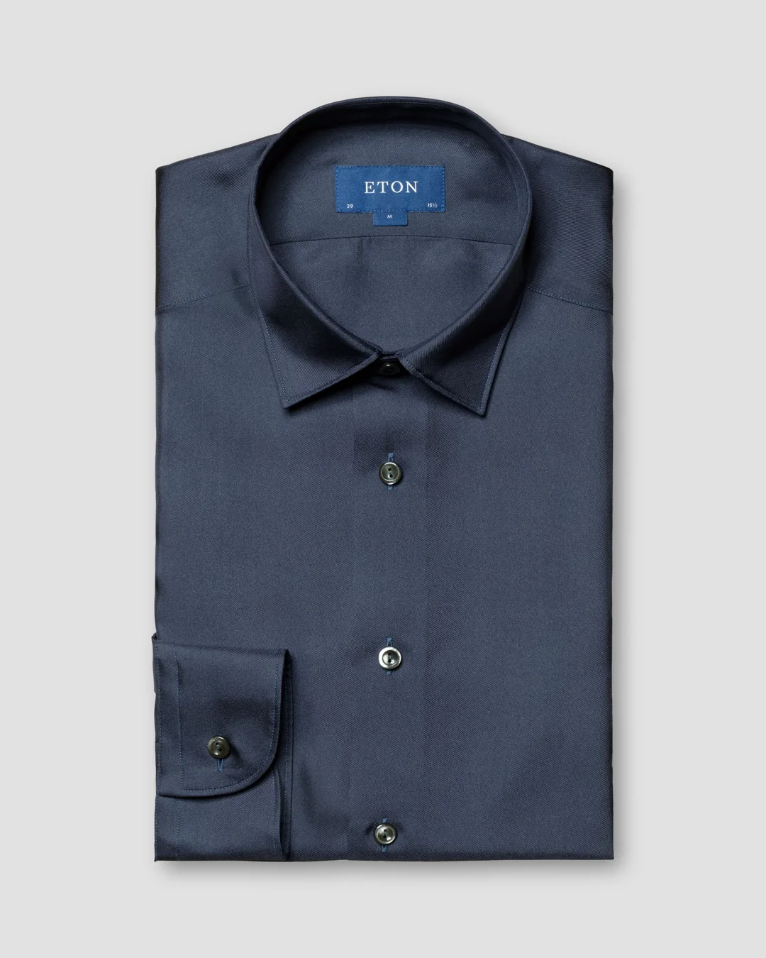 Navy Silk Twill Shirt - Eton Navy Silk Twill Shirt - Eton