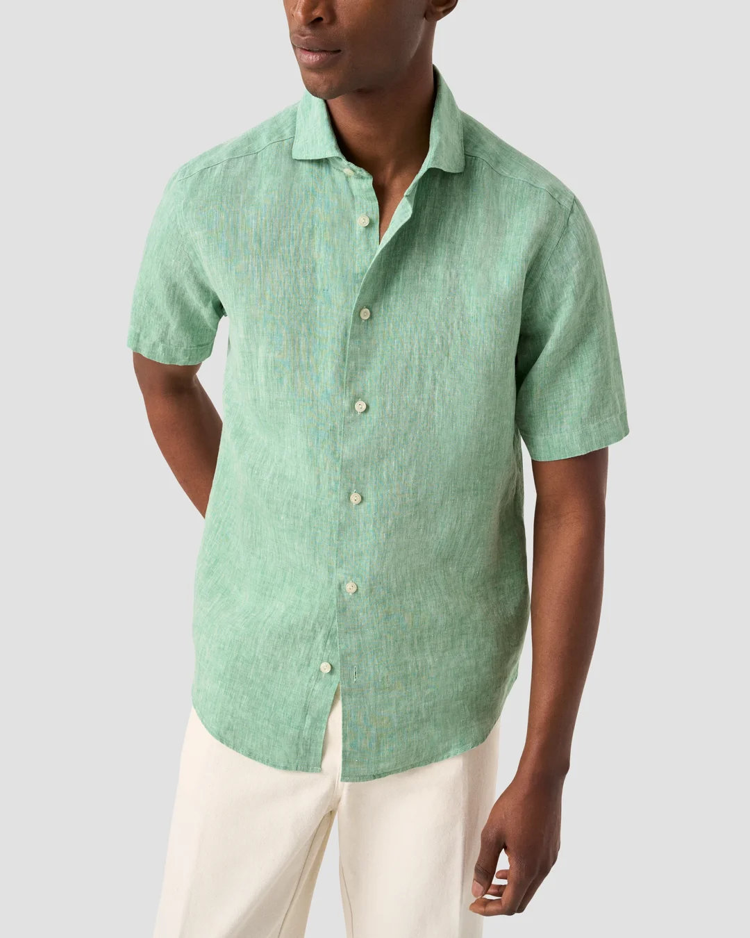 【MODERNIF】Linen Semi Over Basic Shirt ASOS DESIGN boxy oversized overhead linen blend shirt in