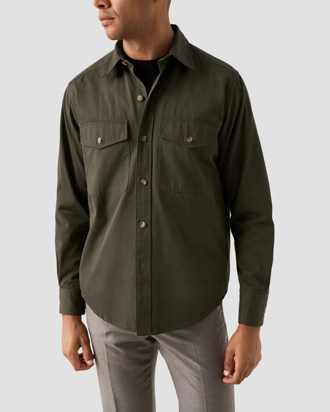Solid Heavy Twill Shirt Jackets - Eton