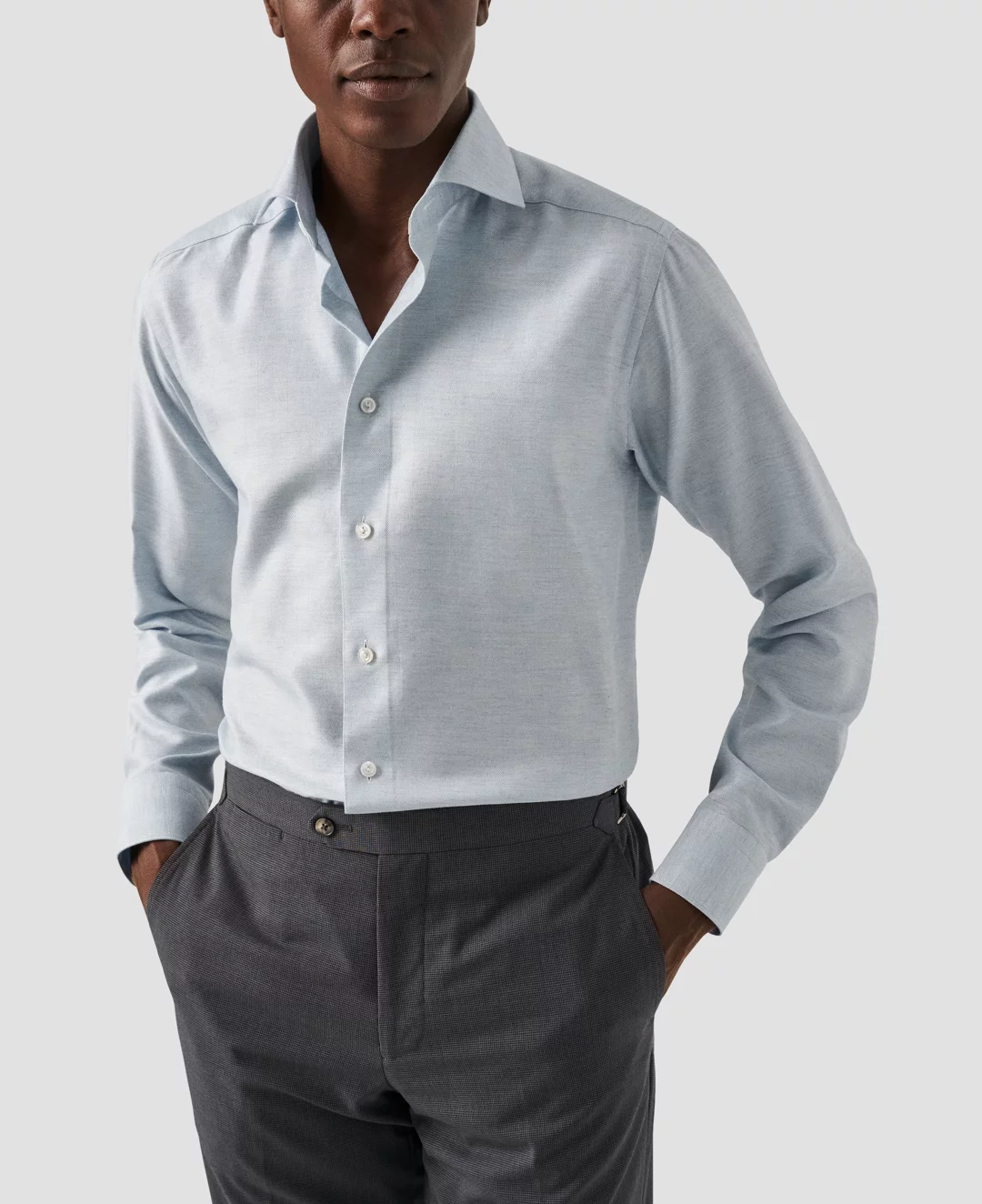 Off-White Cotton Cashmere Silk Shirt - Eton