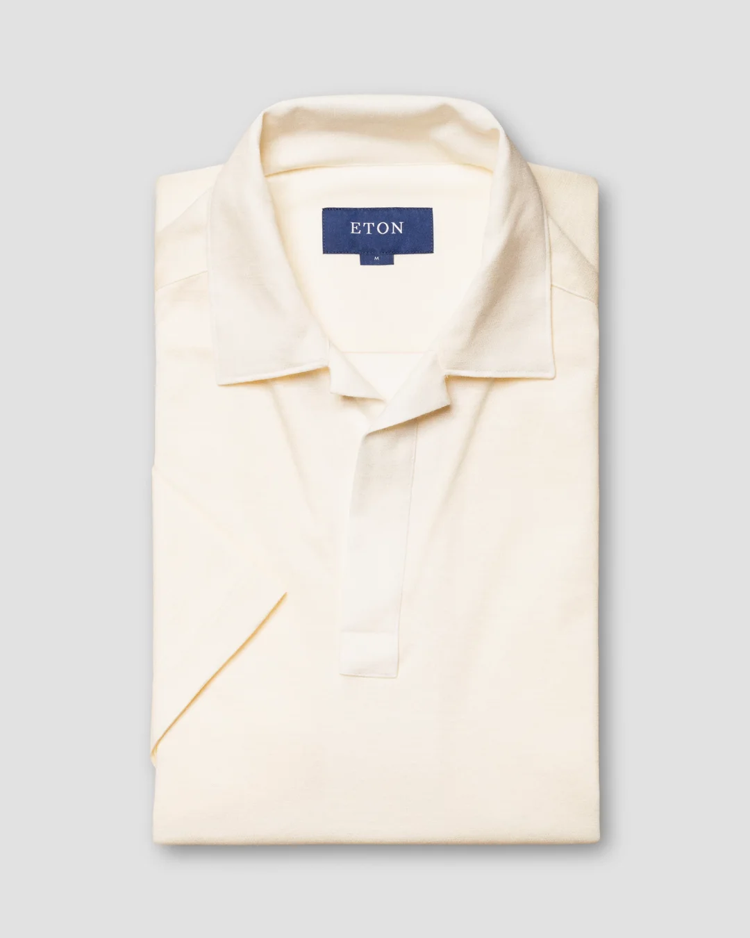 Off-White Cotton-linen Polo Shirt - Short Sleeve - Eton