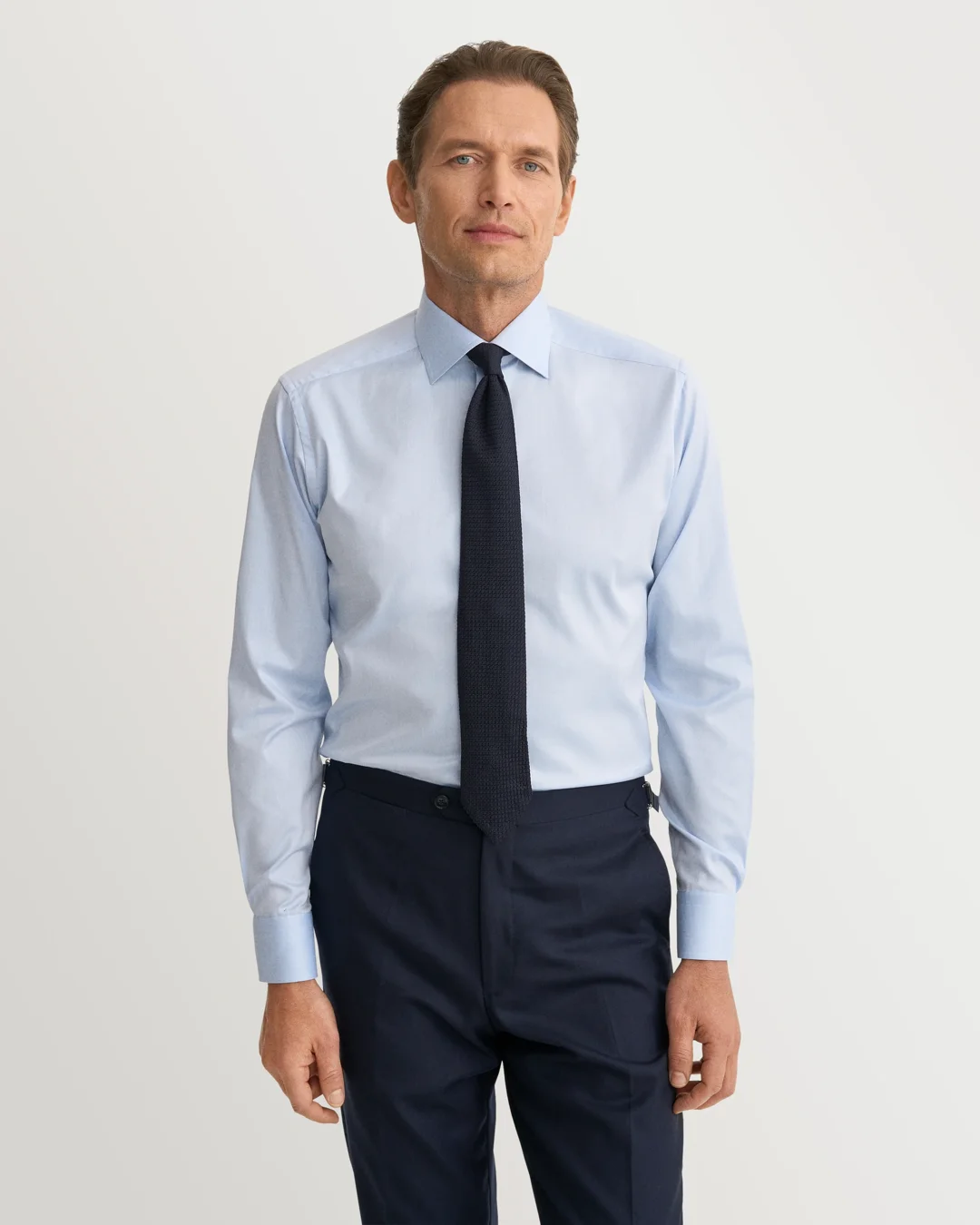 slim fit dress slacks Eton Men's White Textured Twill Shirt  J&Z Couture