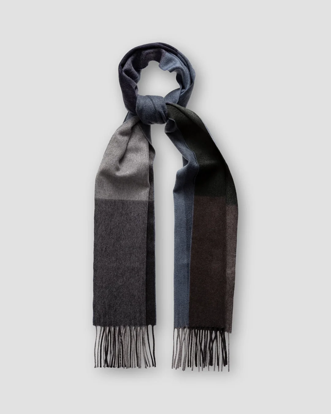 Green Color-Block Cashmere Scarf - Eton