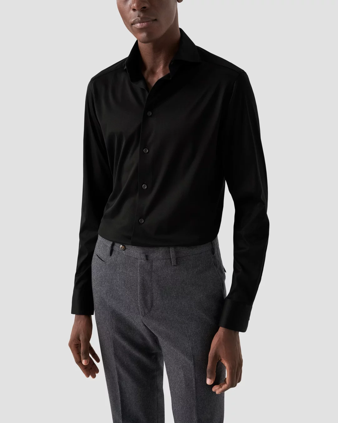 Black Filo di Scozia Jersey Shirt - Eton