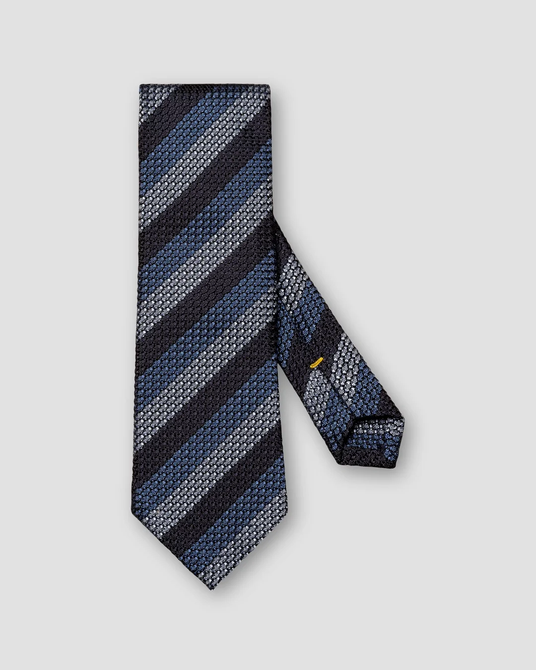 Navy Striped Grenadine Silk Tie - Eton