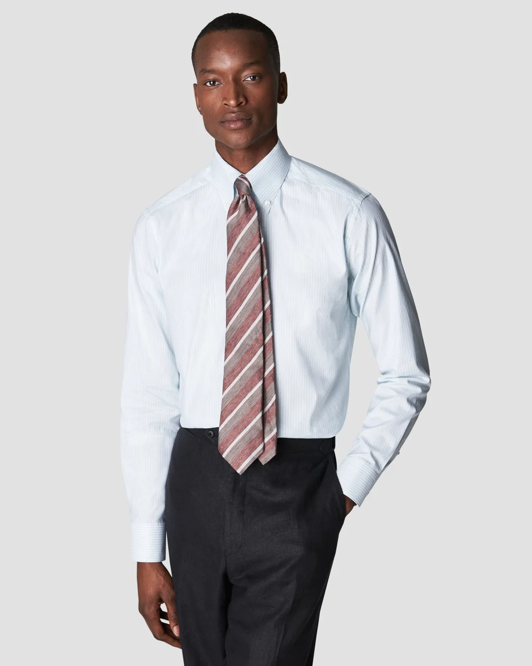 Light Green Bengal Striped Wrinkle-Free Oxford Shirt - Eton Light Green Bengal Striped Wrinkle-Free Oxford Shirt - Eton