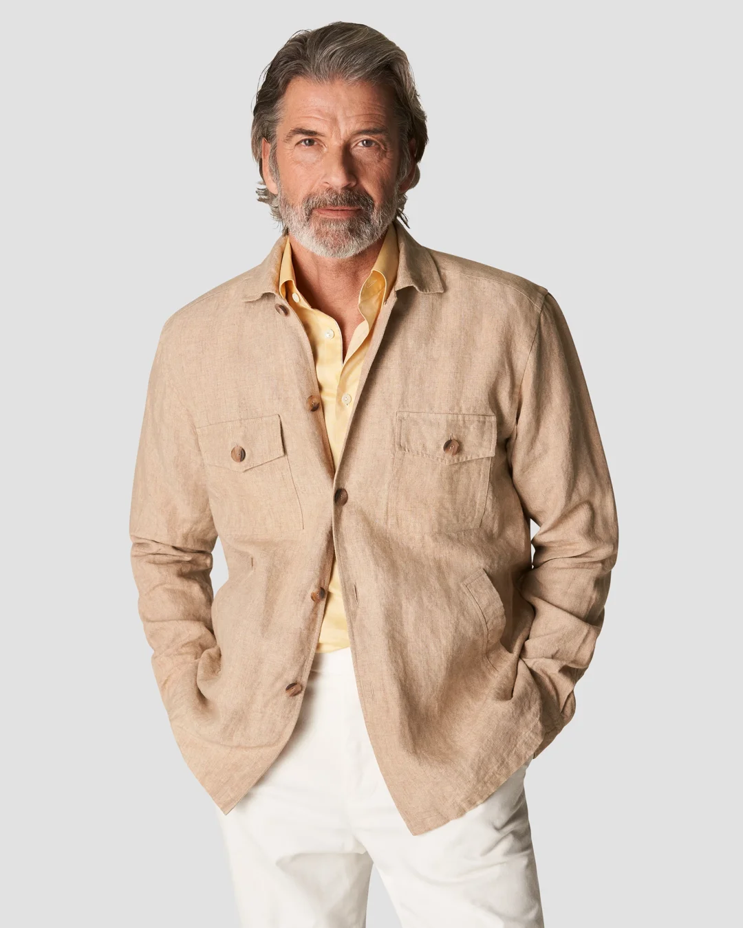 Luxire Wrinkle Free Travel Oxford: Egg Nog Yellow Shirt