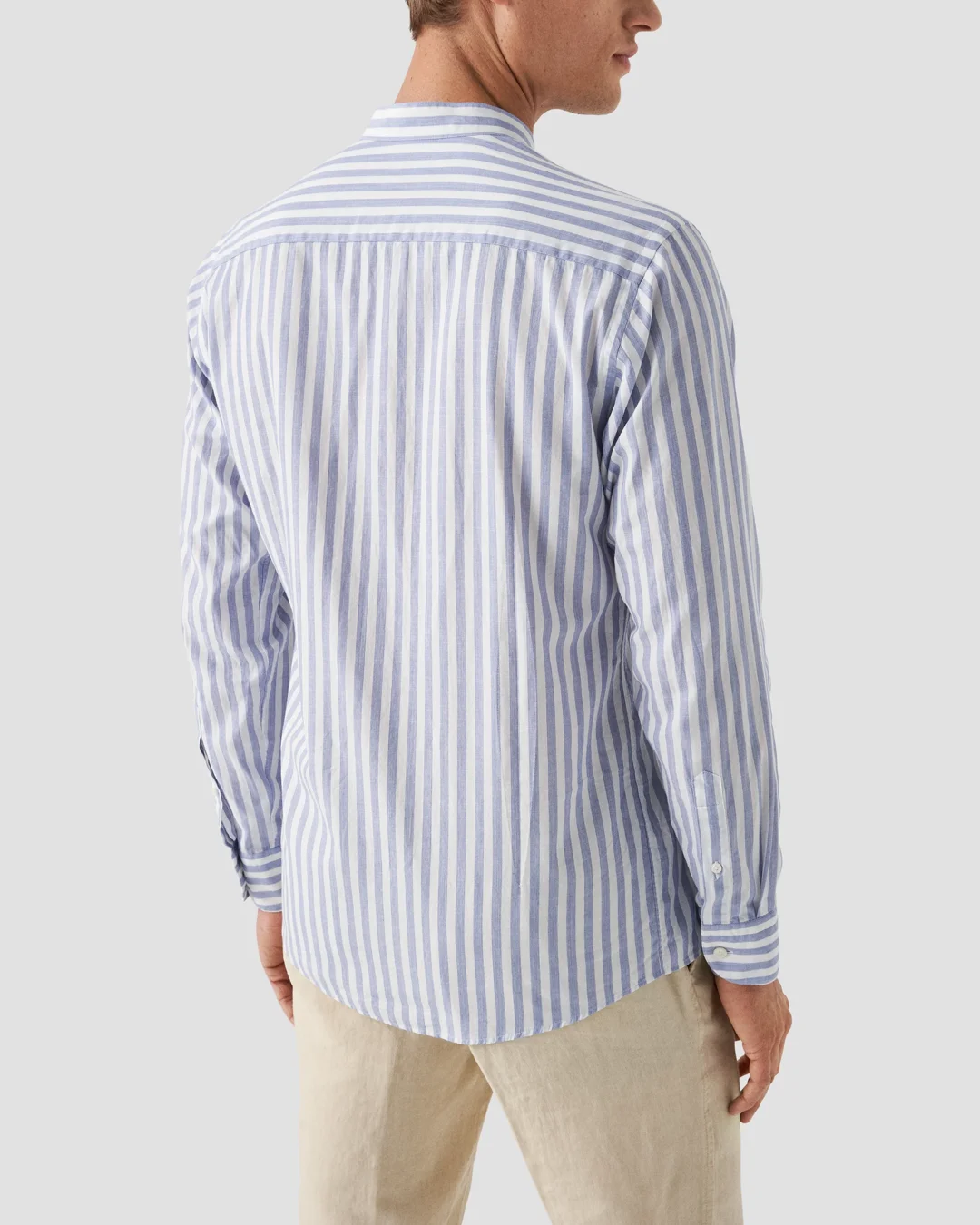 Dark blue Soft Twill Band Collar Shirt - Eton
