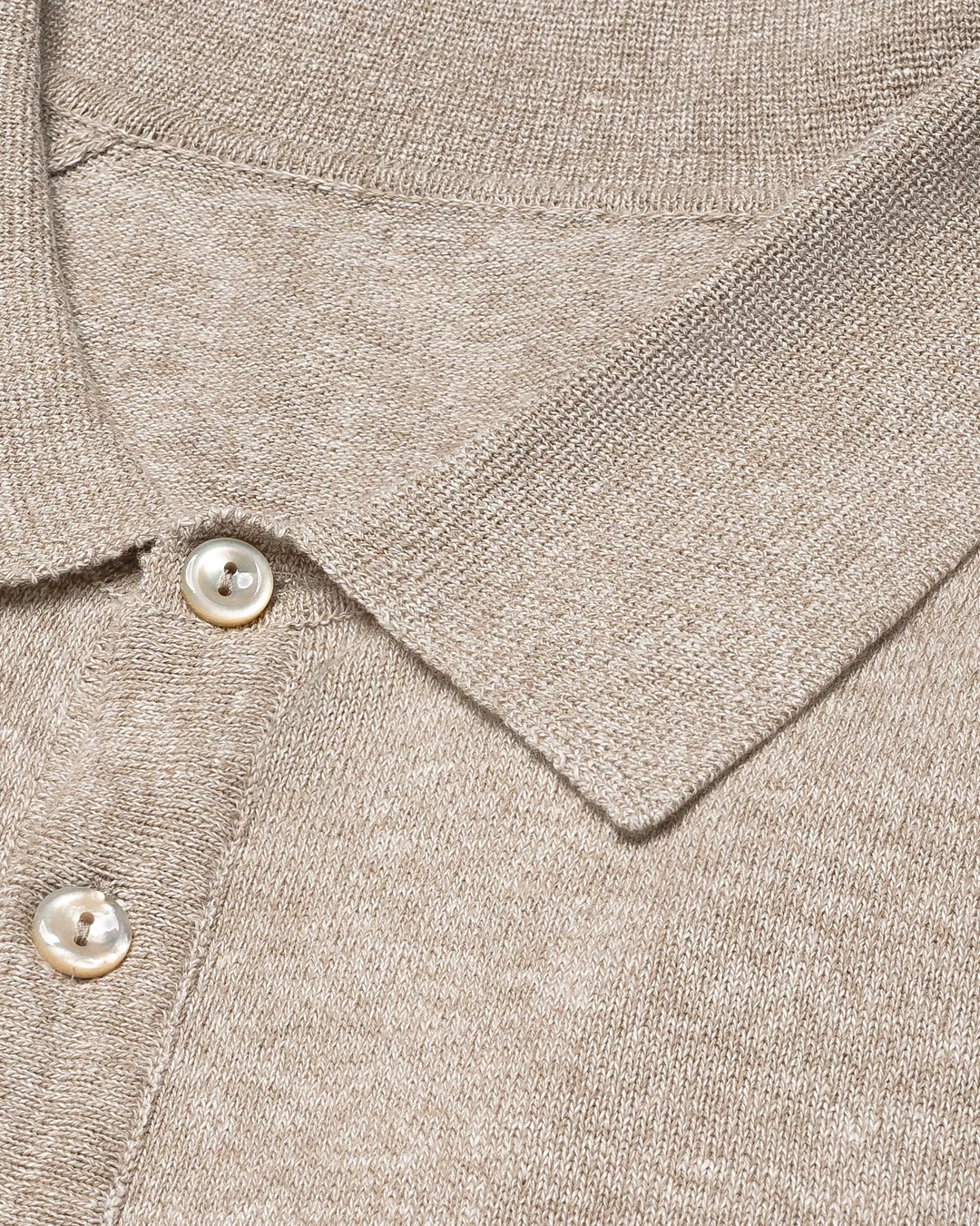 トップス BATONER 32G SMOOTH KNIT POLO BEIGE Knit Polo Shirt - Eton