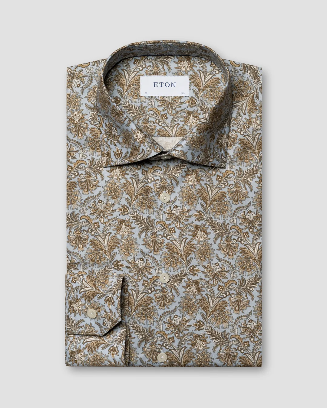 Brown Twill Shirt - Eton
