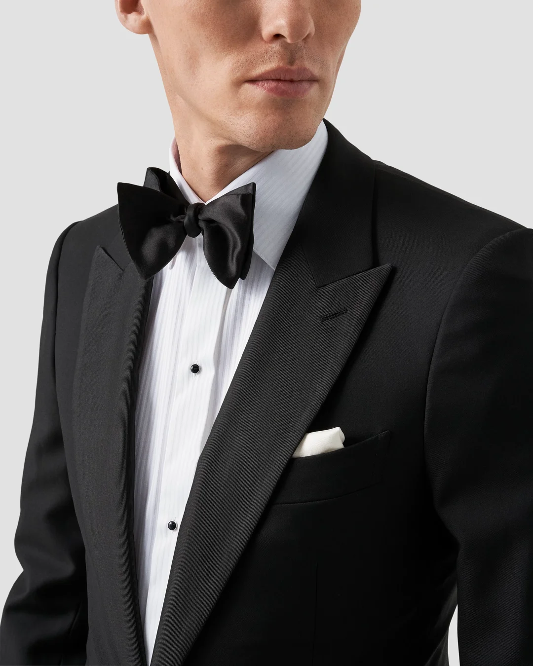 formal tuxedo dress shirt Women's White, Lay Down Collar, Long Sleeve Tuxedo Shirt with ¼′′ Pleats main image 1