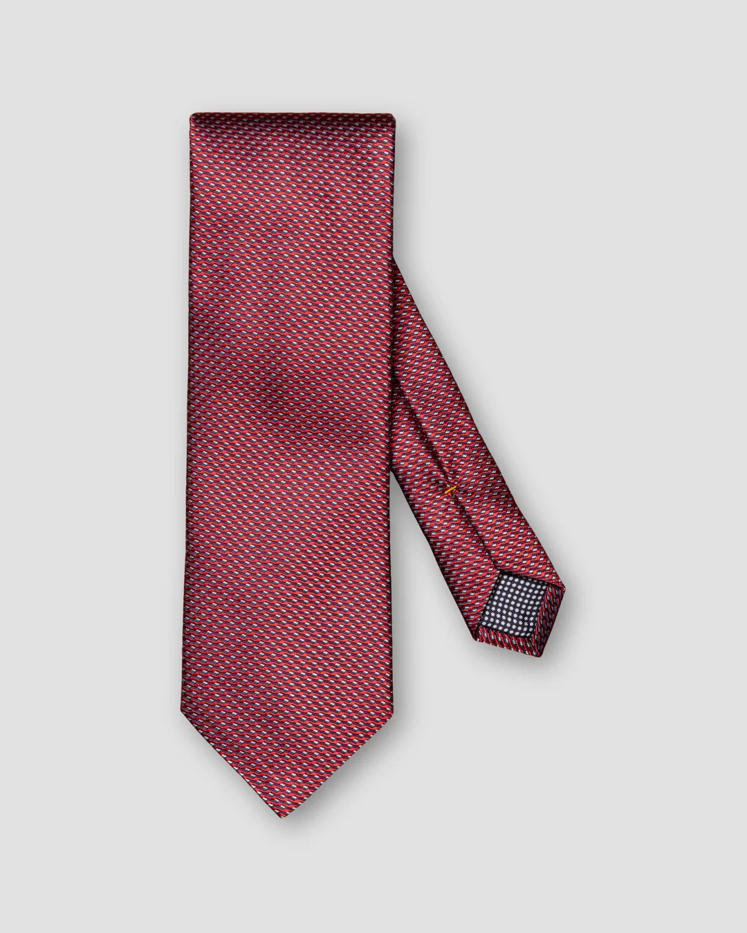 Red Geometric Print Silk Tie - Eton