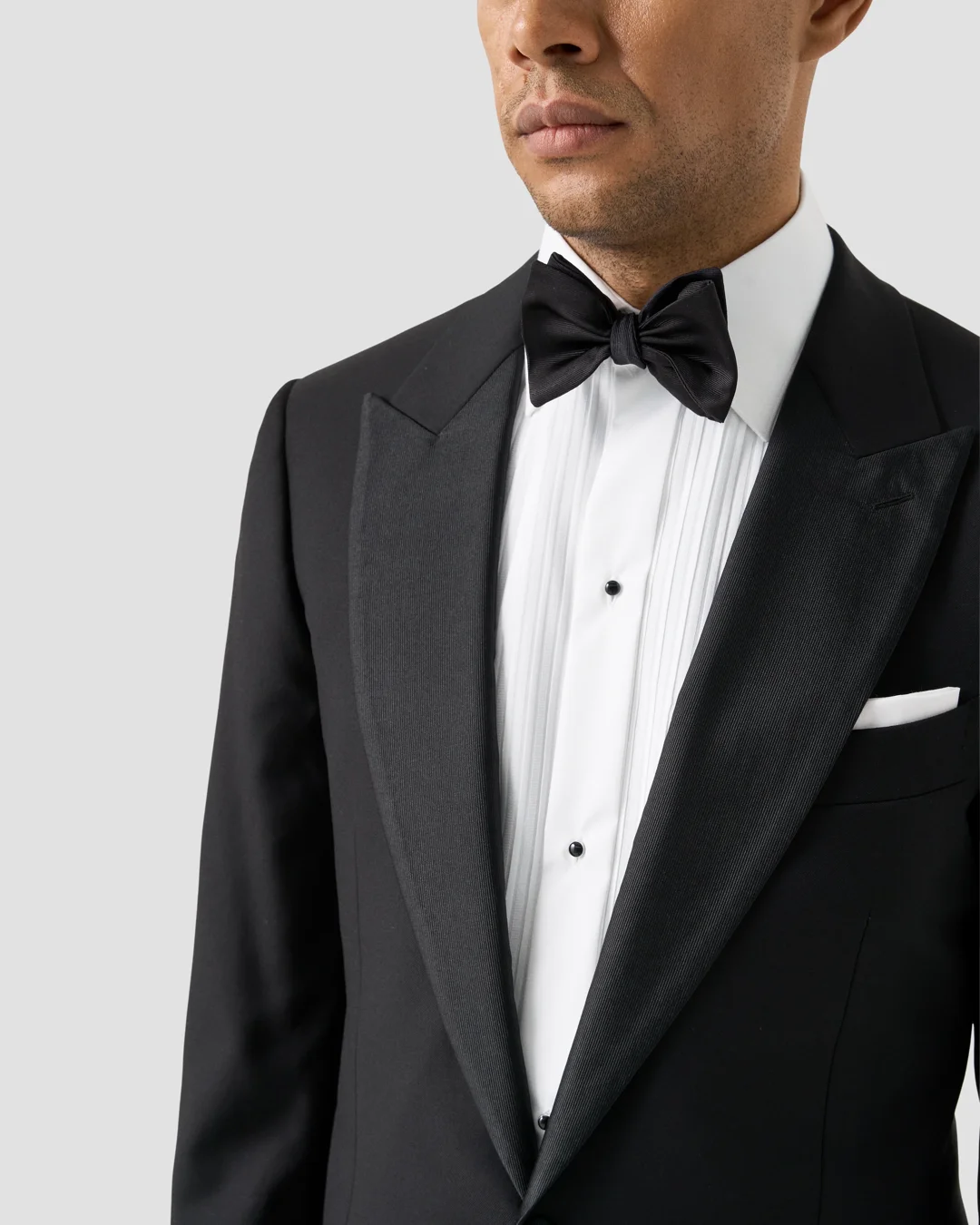 White Pliss Tuxedo Shirt - Eton