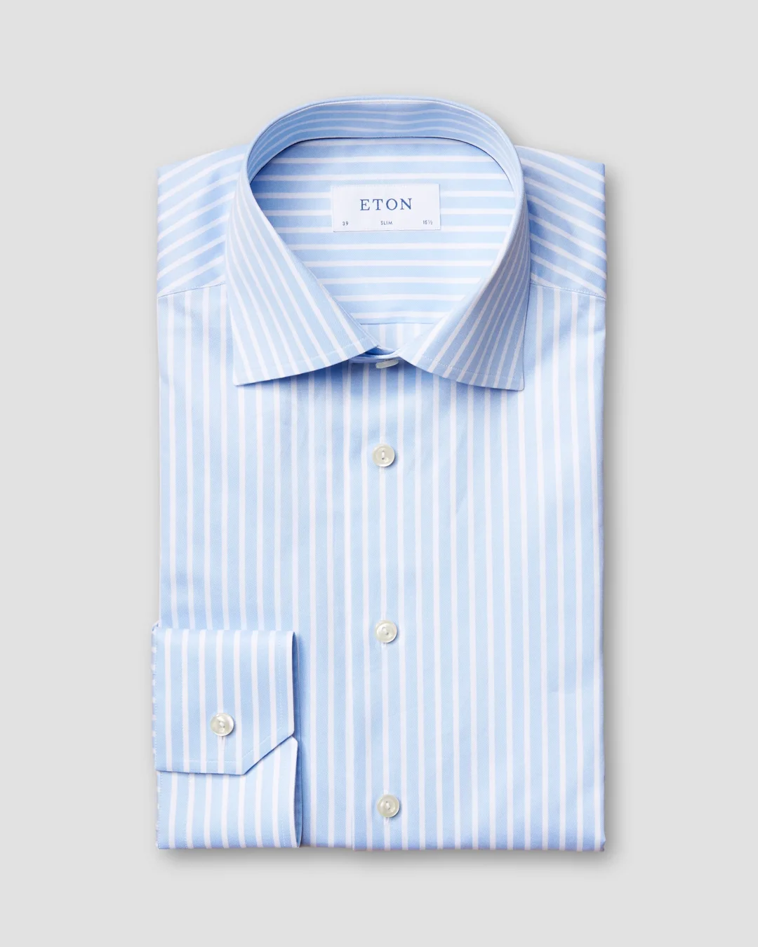 Light blue Bengal striped twill shirt - Eton