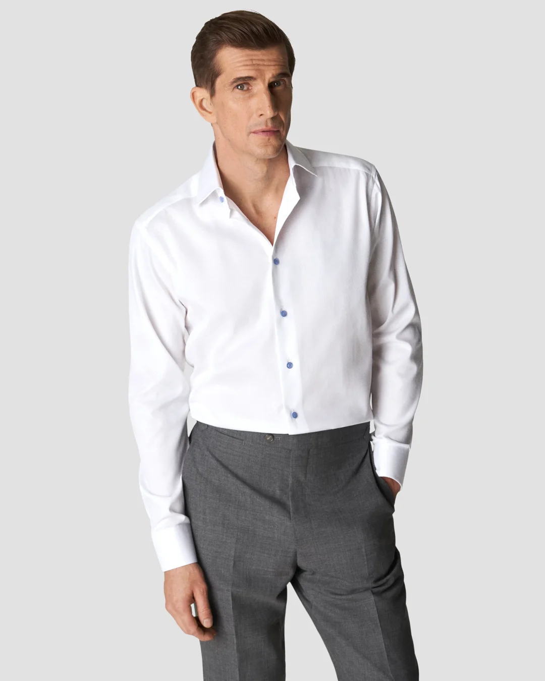 White Dobby Shirt - Eton