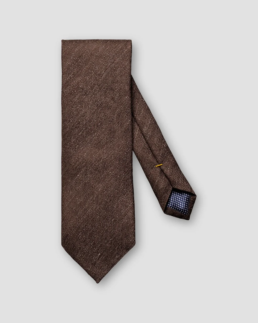 Brown Geometric Silk Linen Tie - Eton