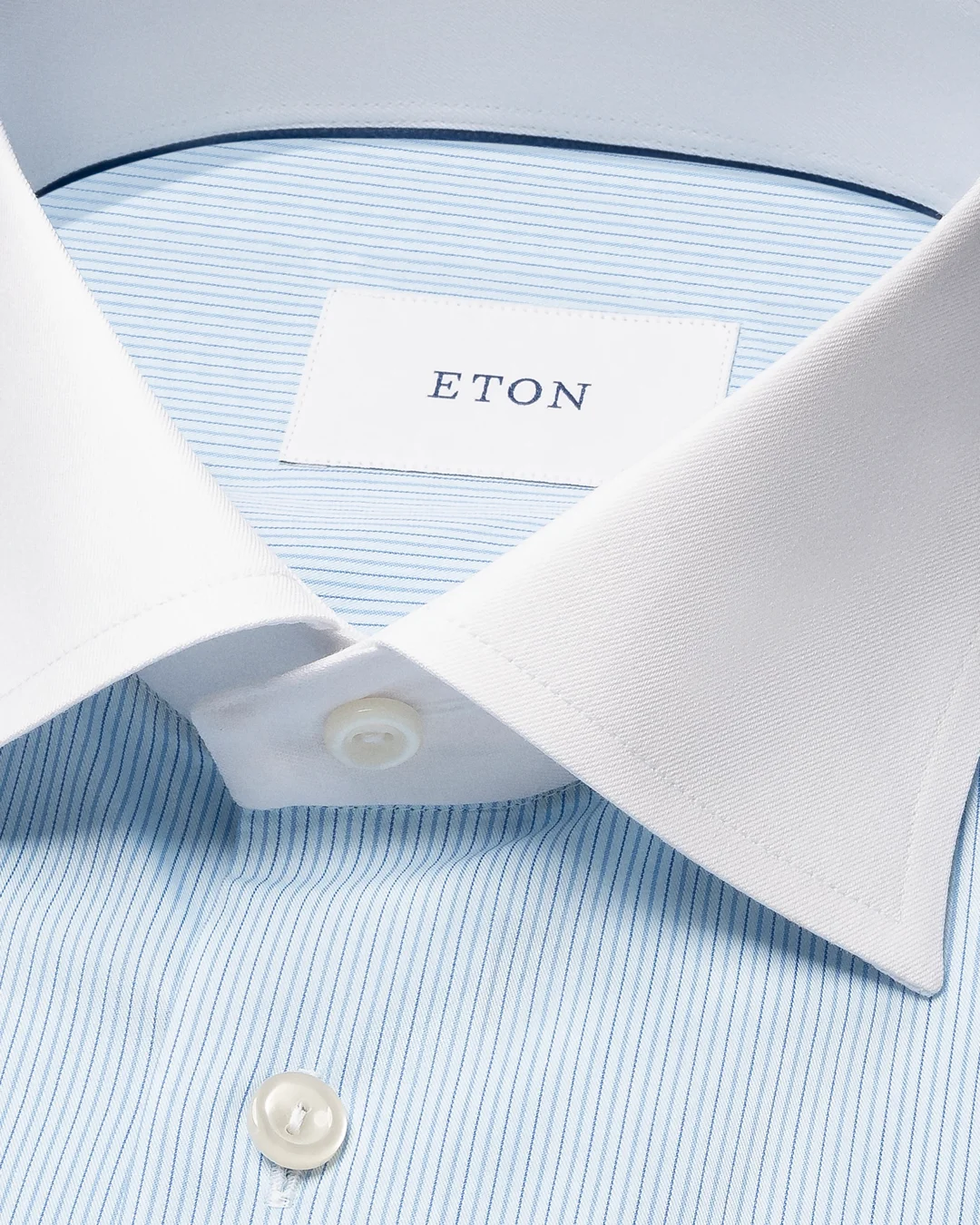 Eton Striped White Collar Fine Twill Dress Shirt | Contemporary fit | Size 42 Eton Striped White Collar Fine Twill Dress Shirt | Contemporary fit | Size 42