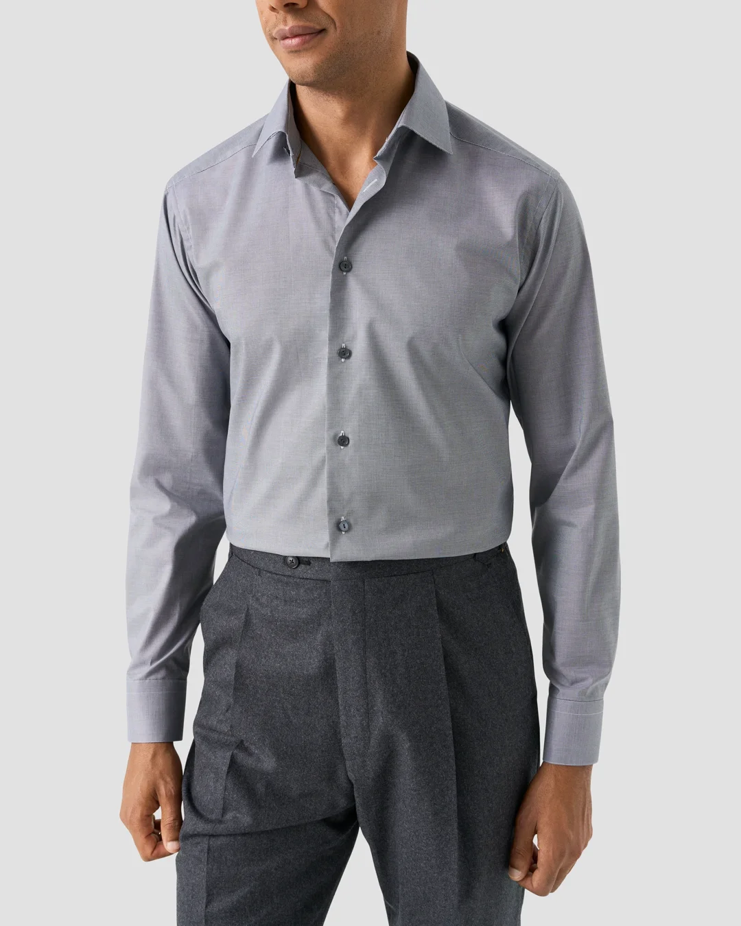 Navy blue Check Supima 120 Shirt - Eton