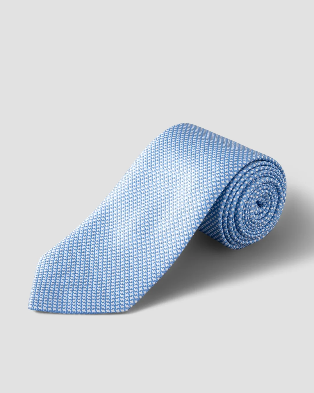 Blue Geometric Woven Tie - Eton