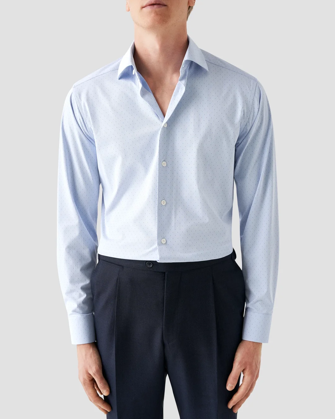 Light blue 4-way Stretch Shirt - Eton