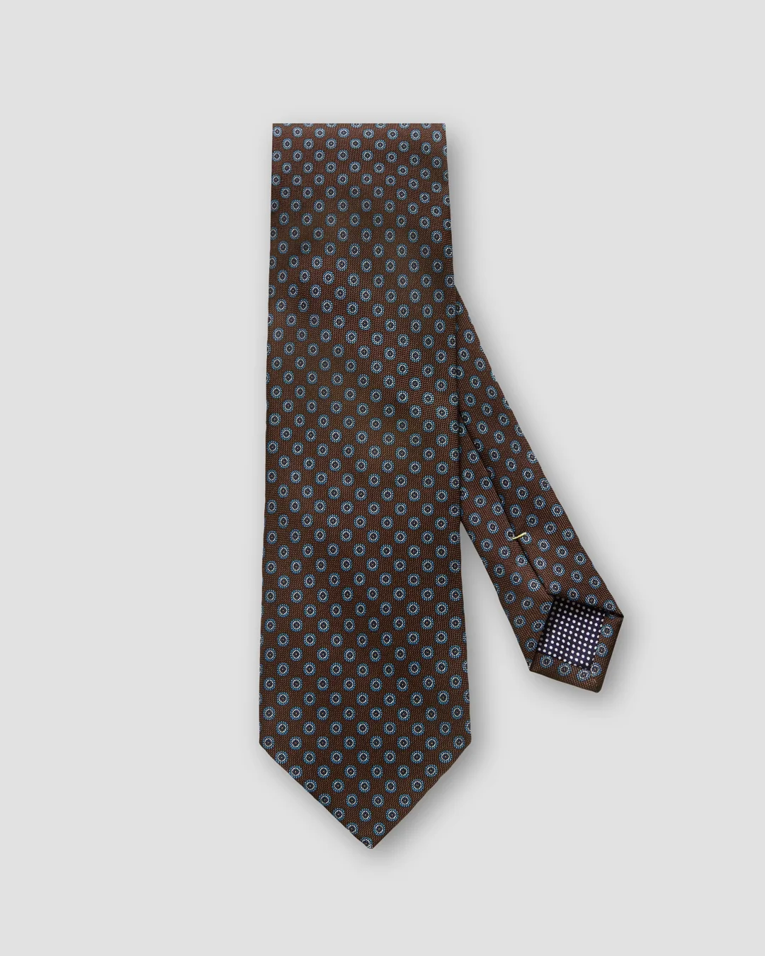 Brown Geometric Silk Tie - Eton